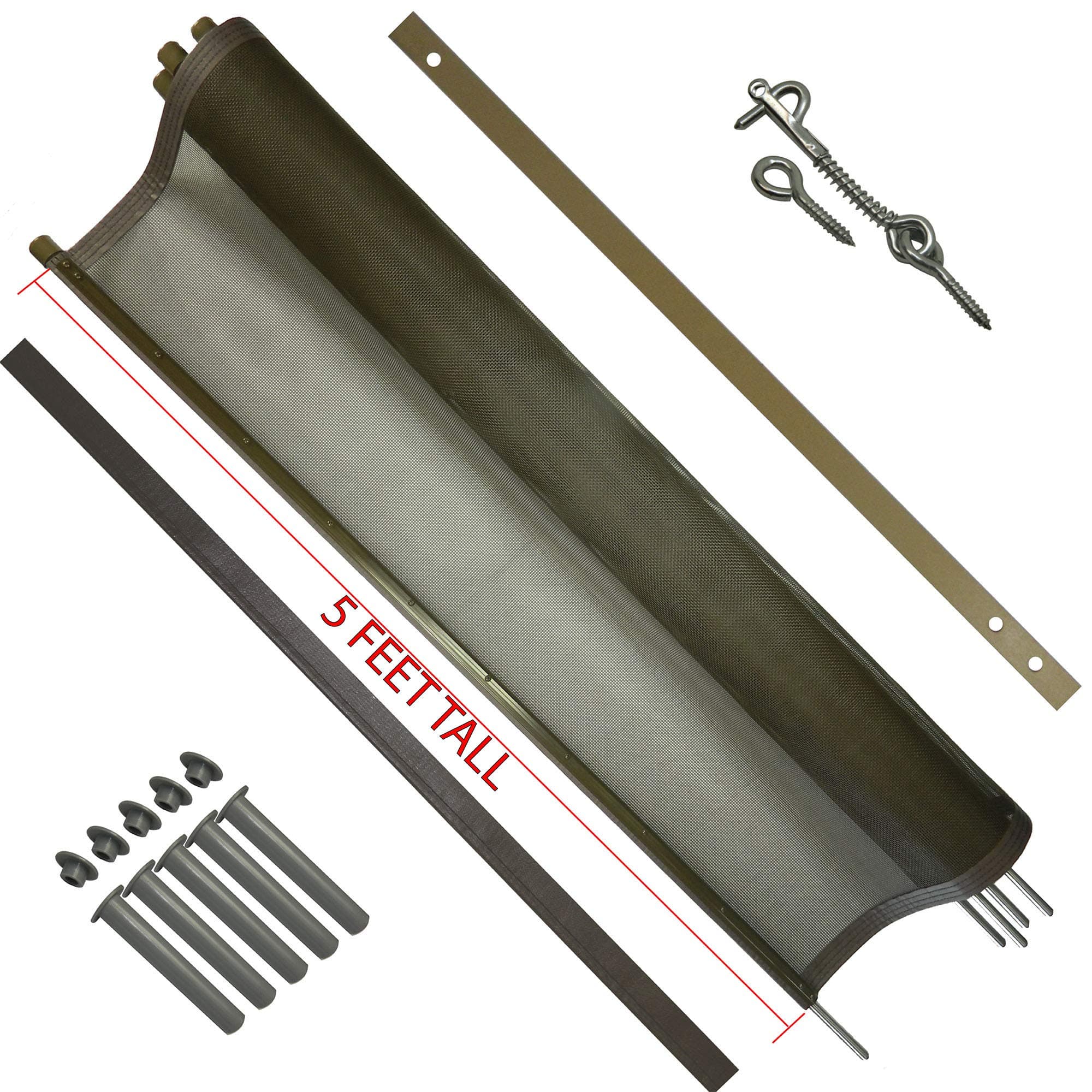 Pool Fence DIY by Life Saver Fencing Section Kit, 12-Foot Single Section, Brown, 5-Foot Tall