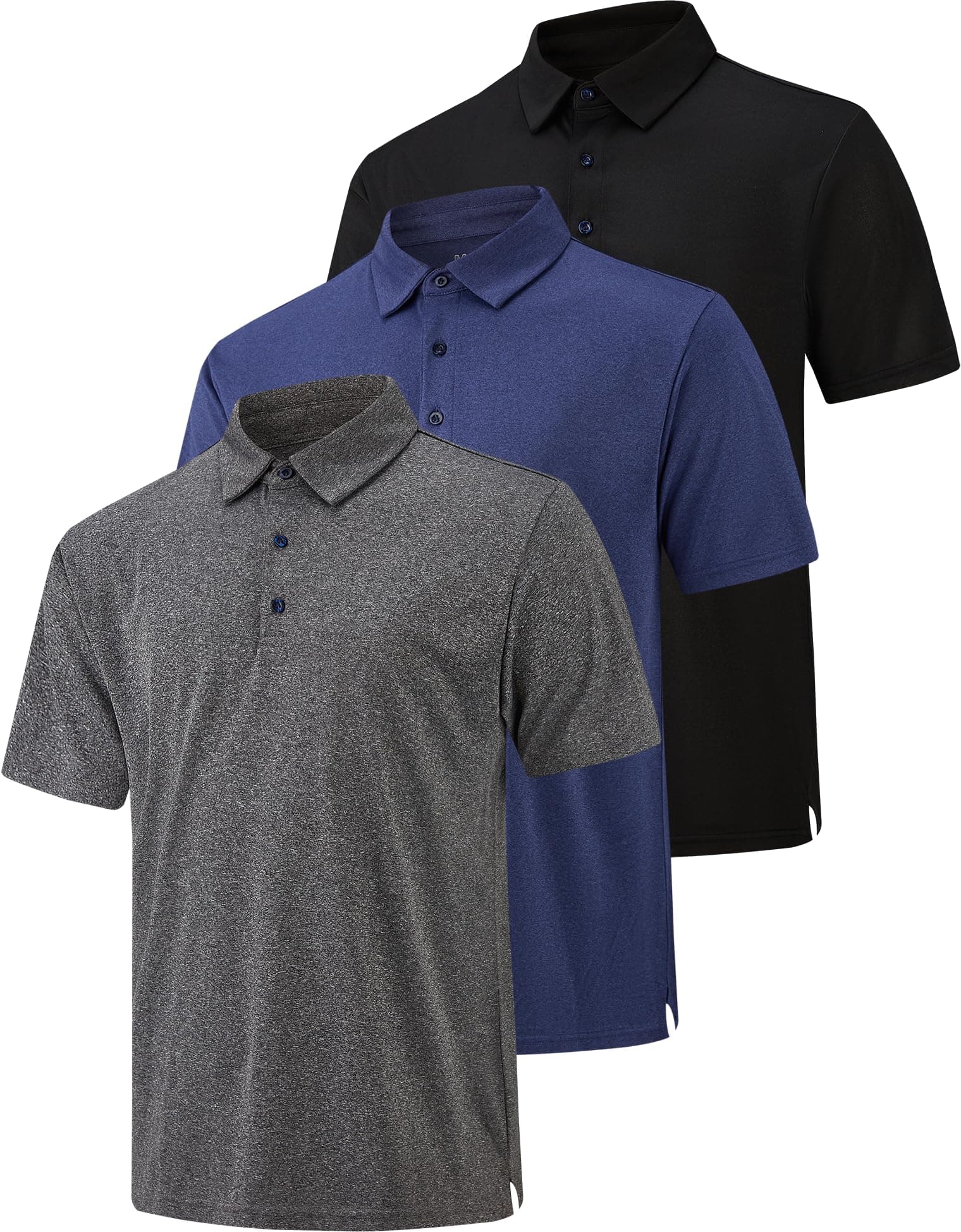 Pack Polo Shirts for Men Dry Fit Performance Short Sleeve Golf Polo Shirt