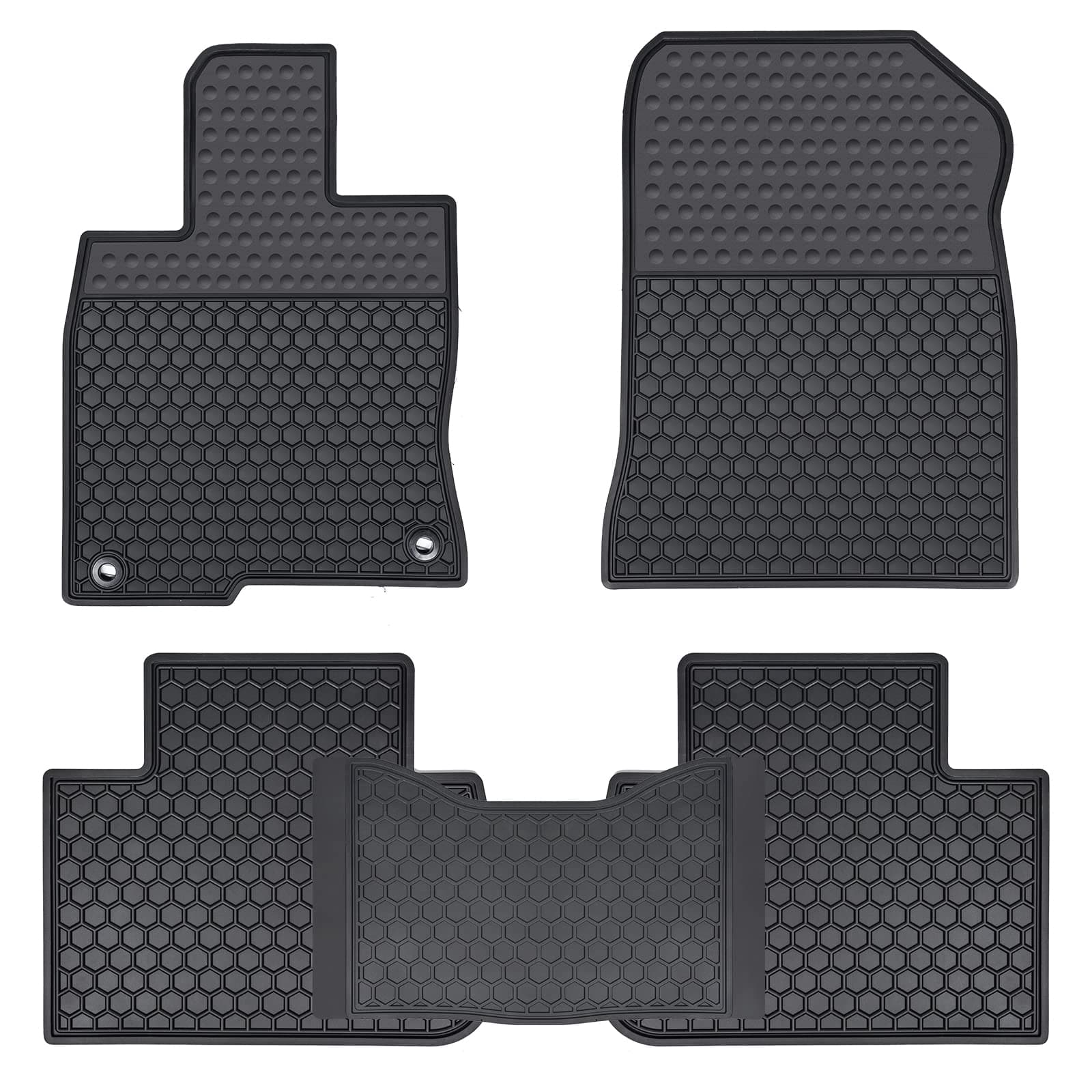 Car Rubber Floor Mat for Honda Civic 11th 2022 Custom Fit Full Black Auto Floor Liners Mat All Weather Protection Heavy Duty Odorless