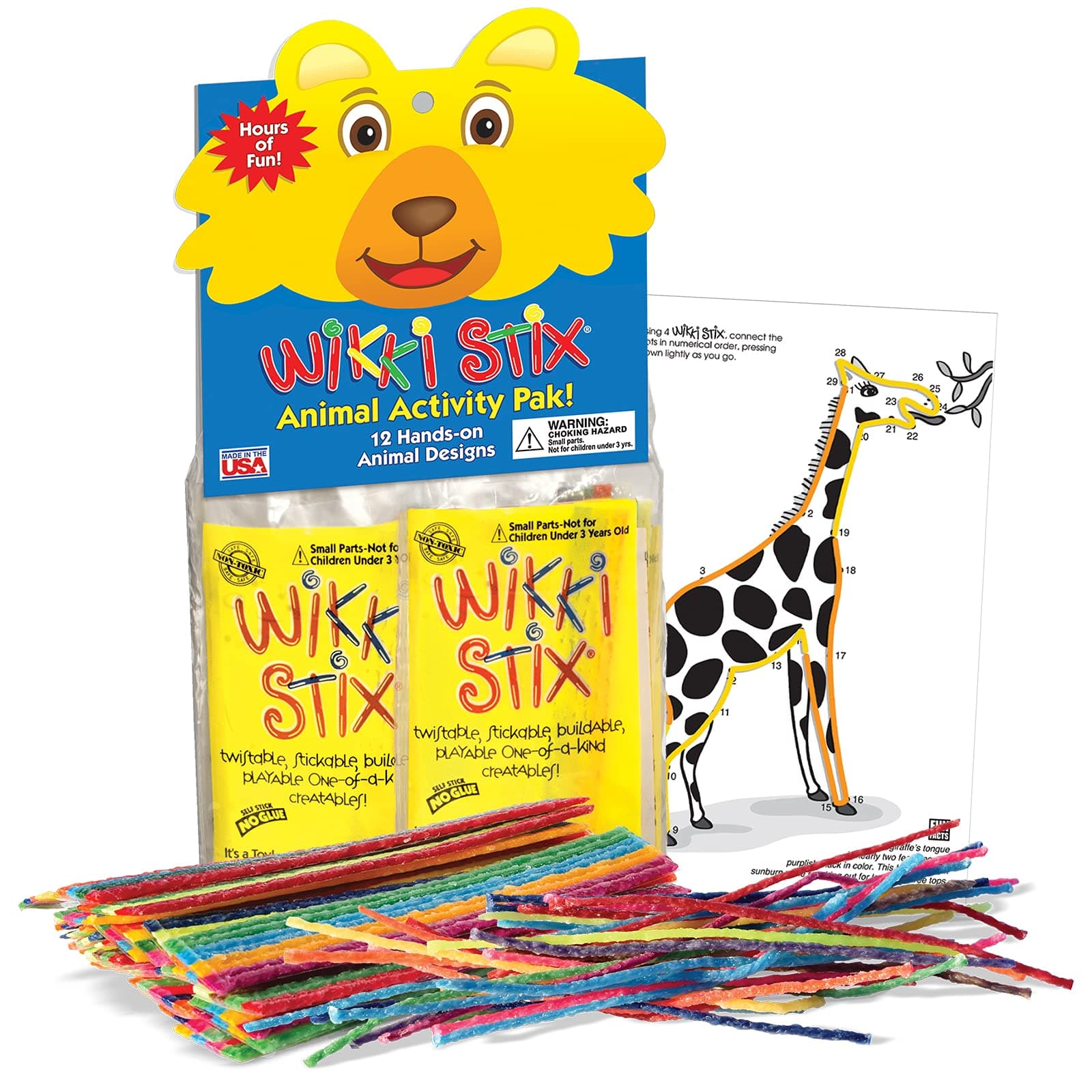Animal Activity Pak - Features 12 Zoo Animals with Hands-on Activity and Fun Fact on Each, Made in The USA! Multiple Colors !