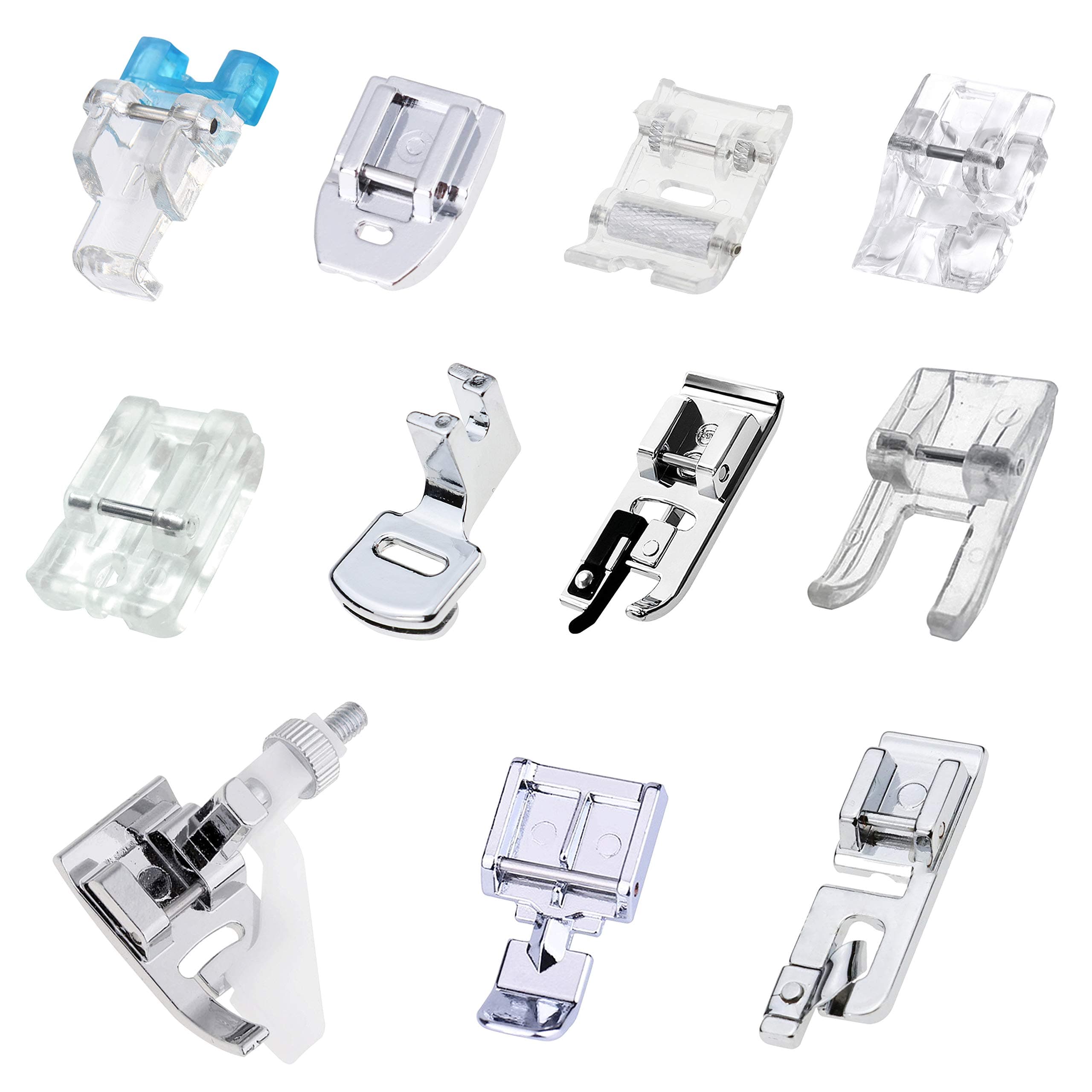 ZKSMNB 11 Pcs Presser Feet, Sewing Machine Presser Walking Feet Kit Compatible for Brother Babylock Janome Elna Toyota New Home and Low Shank Sewing Machines