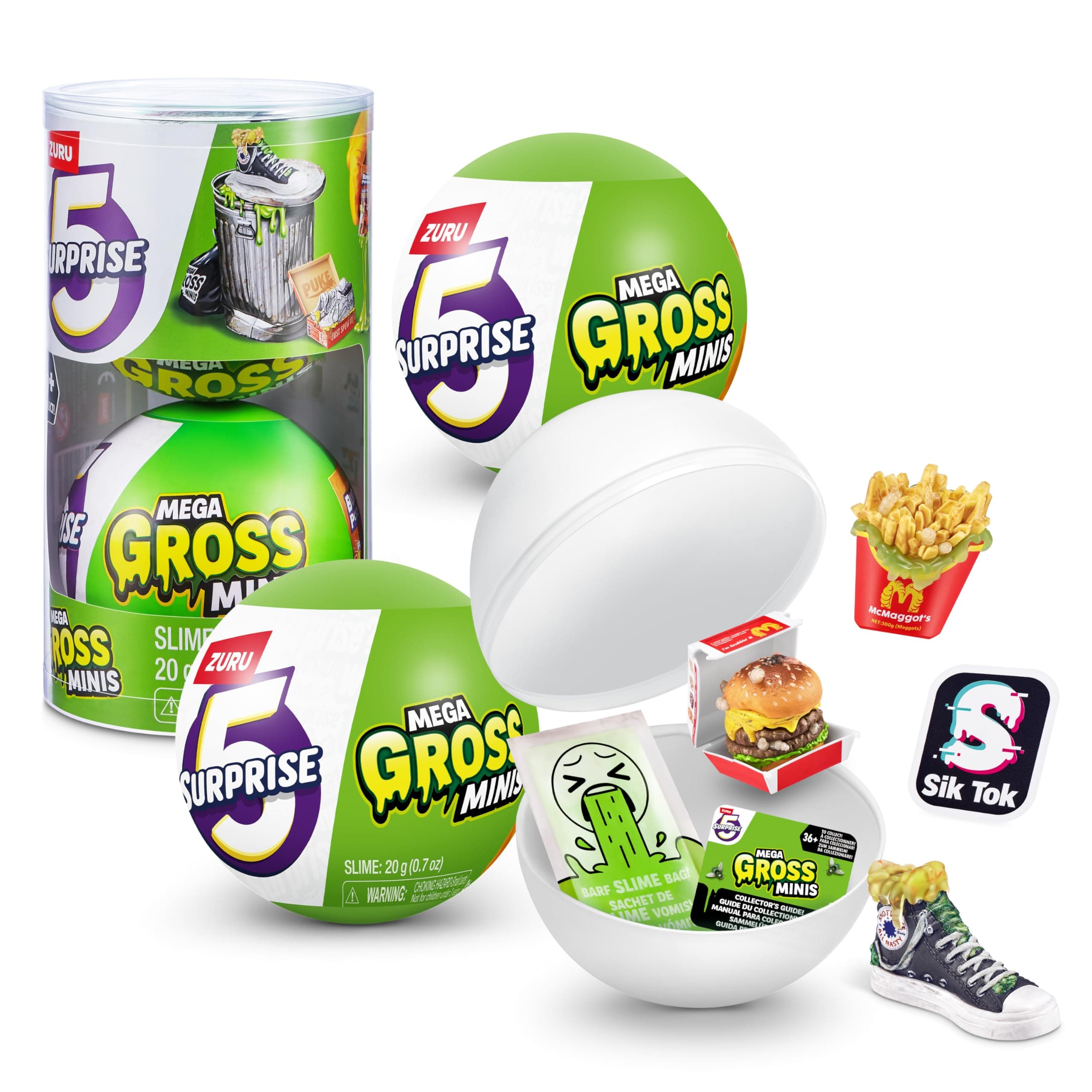 5 SURPRISE Mega Gross Mini, Mystery Collectible Capsule Toy, Surprise Toy (2 Pack)