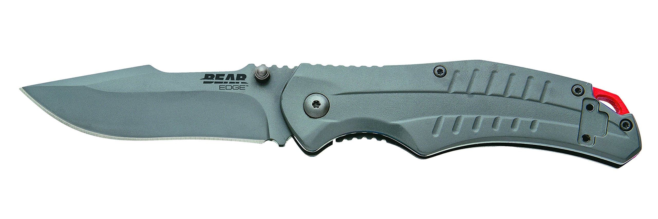 Sponsored Ad - Bear Edge Stainless Steel Frame Lock Folding Knife, 3-1/4" High Carbon Stainless Steel Blade, Assisted Opening w/Reversible Pocket Clip (61114)