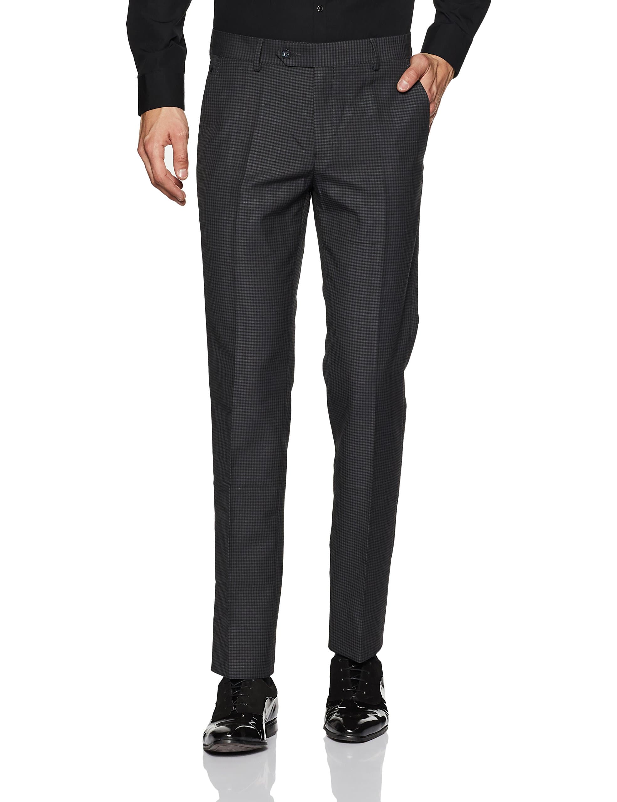 Louis Philippe Men's Milano Fit Formal Trousers