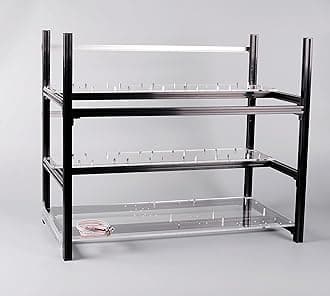 12 GPU Open Air Mining Case Rig Aluminum Stackable Computer ETH Frame Miner Rack Unassembled (Only Frame and Fan Brackets Included)