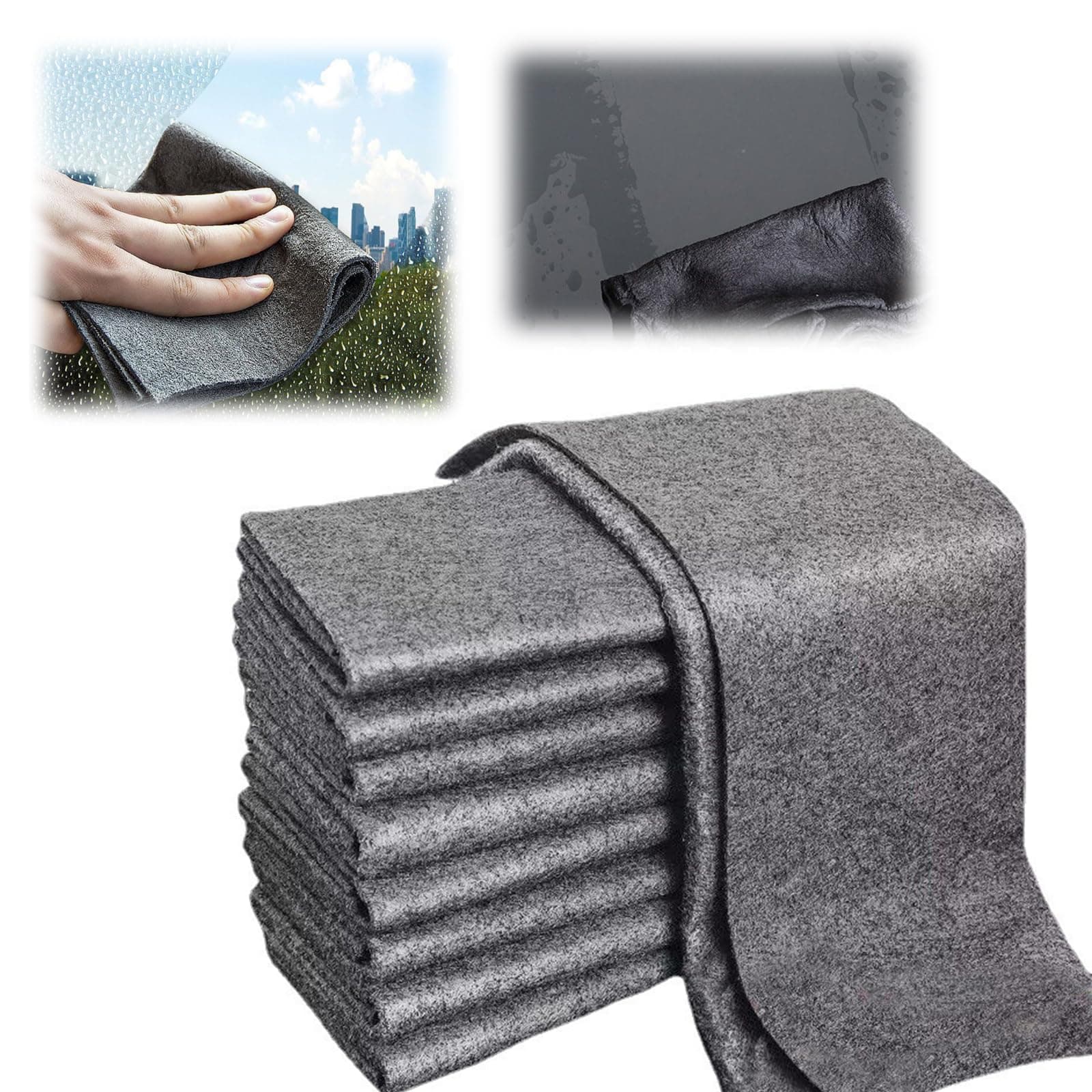 Magic Streak-Free Cleaning Cloth, Upgraded Thickened Lint-Free Cloth, Reusable Microfiber Wipes for Window, Mirror Glass and Cars (5)