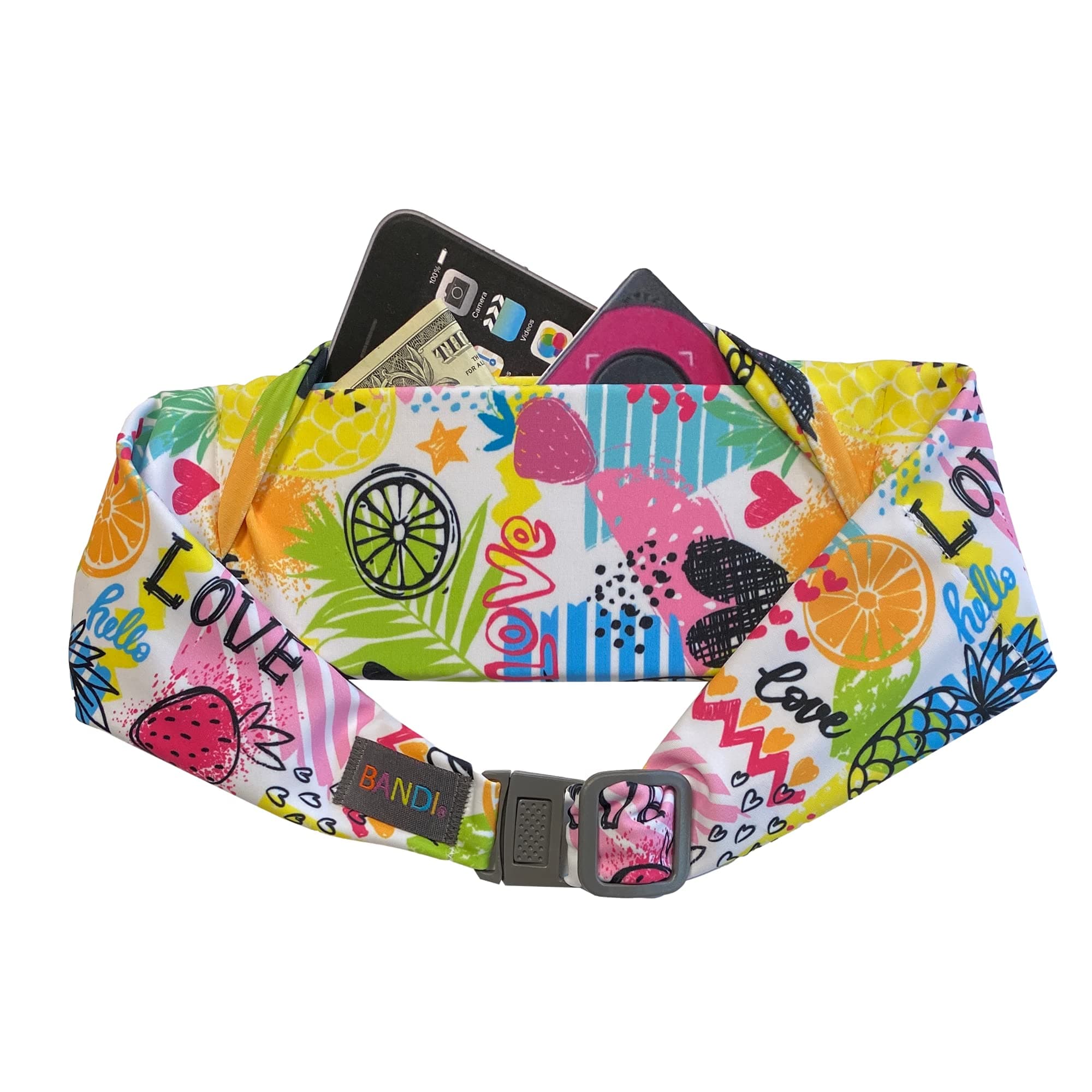 BANDI KIDS Pocket Belt for Medical, Sports, Play, Comfortable Adjustable Fit, Made In USA, Love Doodle, One Size