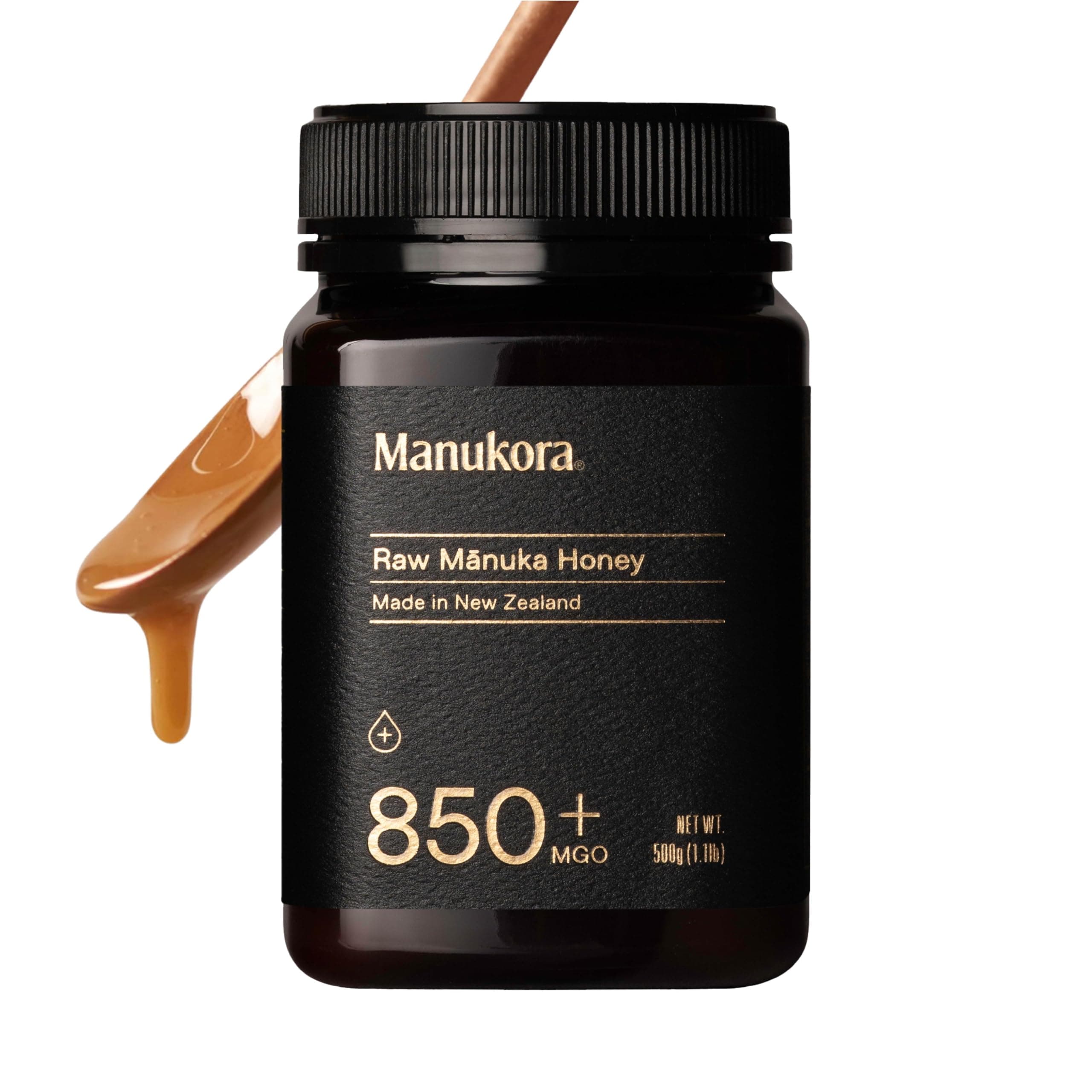 Manukora UMF 20+/MGO 850+ Raw Mānuka Honey (500g/1.1lb) Authentic Non-GMO New Zealand Honey, UMF & MGO Certified, Traceable from Hive to Hand