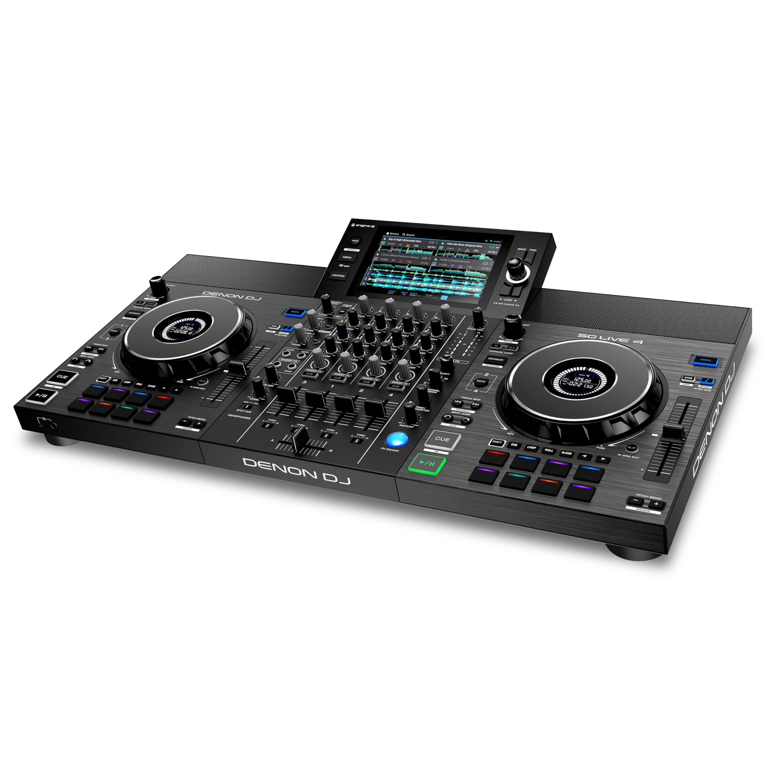 SC LIVE 4 Standalone DJ Controller with Stem Separation on 4-Decks, Wi-Fi Streaming, Build-in Speakers, Serato DJ and Virtual DJ Compatible
