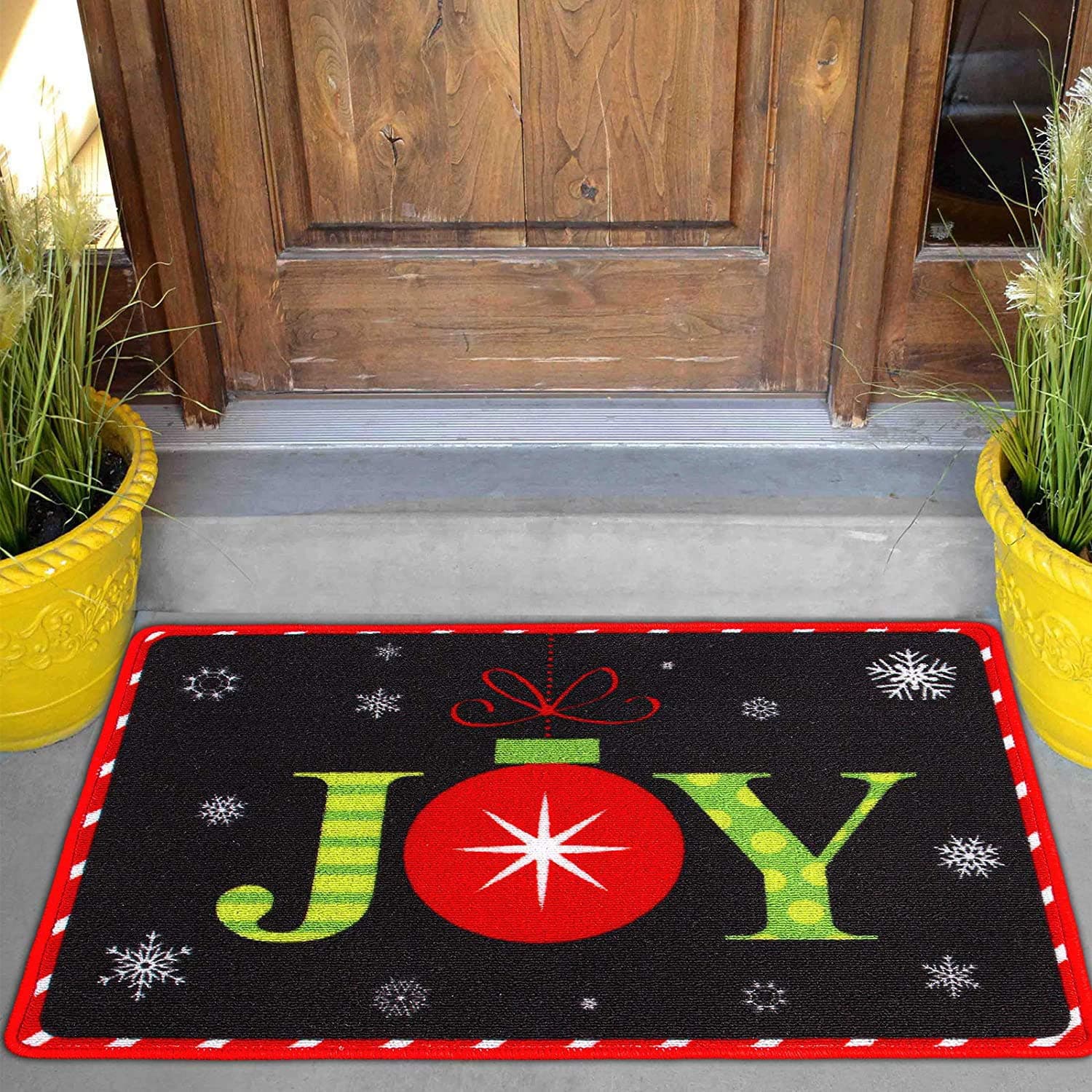 AMhomelyAMhomely Christmas Decorati Clearance Novelty Festive Merry Welcome Doormats Indoor Home Carpets Decor Cover, Tank & Rug Bathroom Decoration Set and Happy New Years (H 40*60cm)
