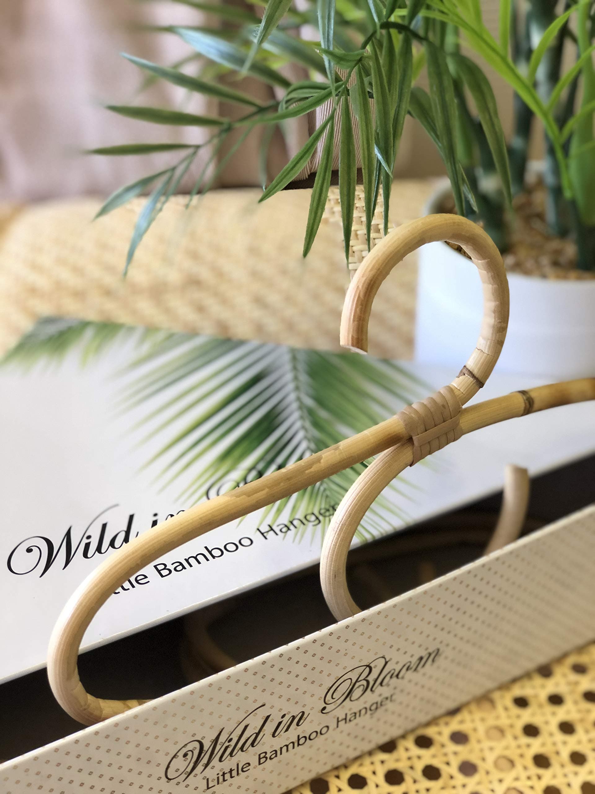 Little Bamboo Hanger, Childrens’; Baby, Bamboo, Rattan, Wooden Hangar or Coat Hanger Gift Set. Perfect as a Baby Shower Gift or for Infant, Toddler and Children’s Nursery Decor