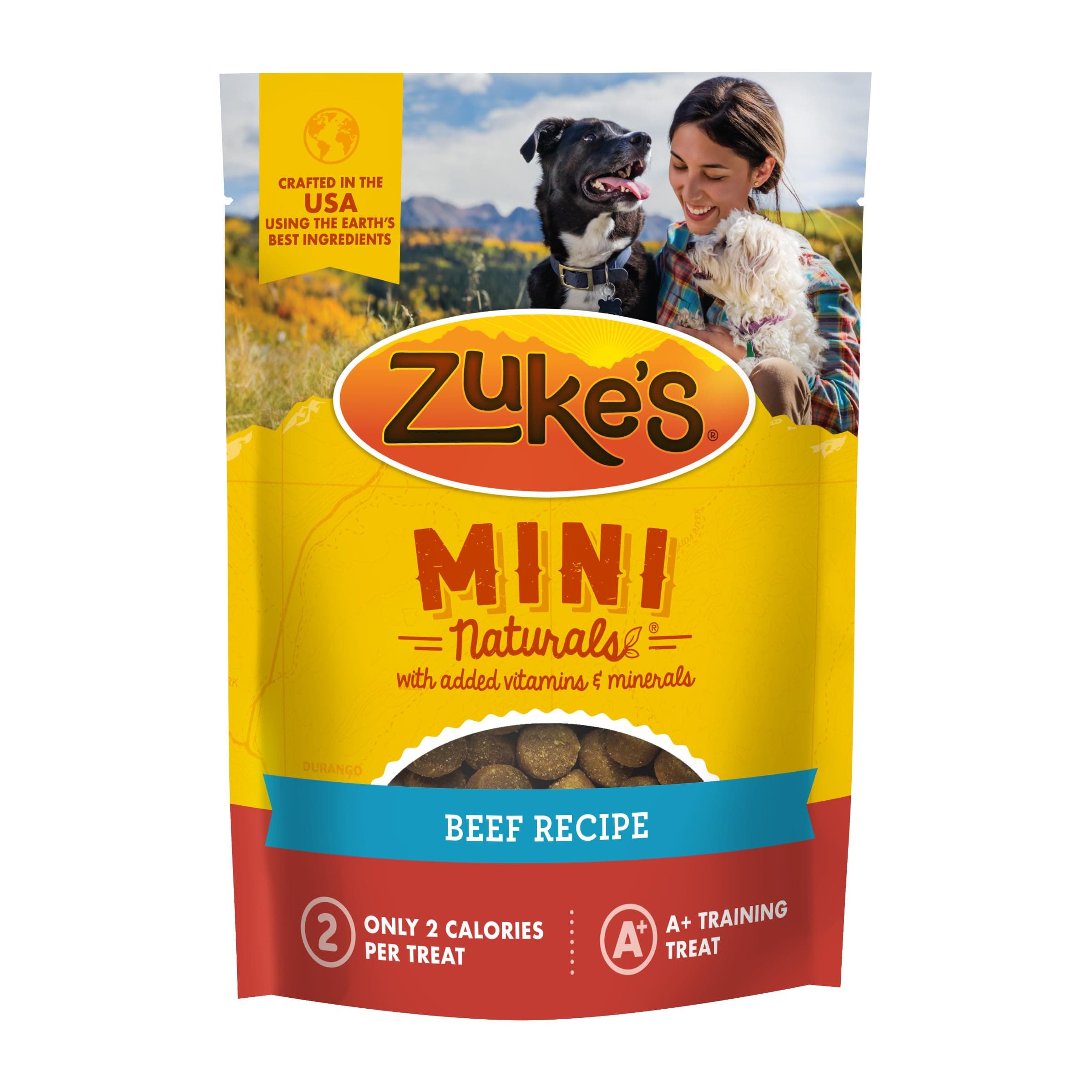 Zuke’s Mini Naturals Soft And Chewy Dog Treats For Training Pouch, Natural Treat Bites With Beef Recipe - 6 oz. Bag