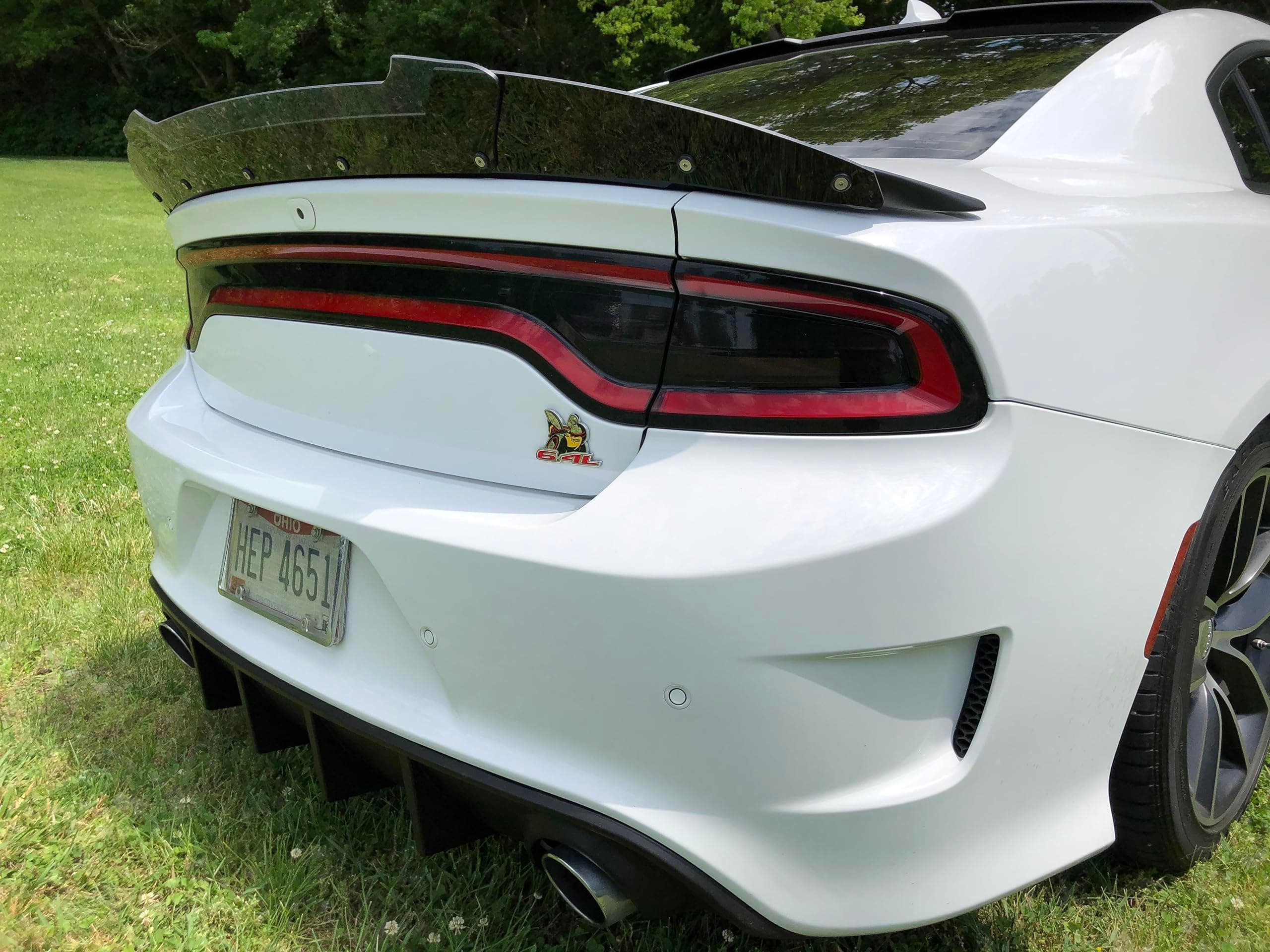 V2 2 Layer Wickerbill Spoiler fits 2015-2023 Charger SRT Hellcat Scat Pack Models, Includes RivNut Tool