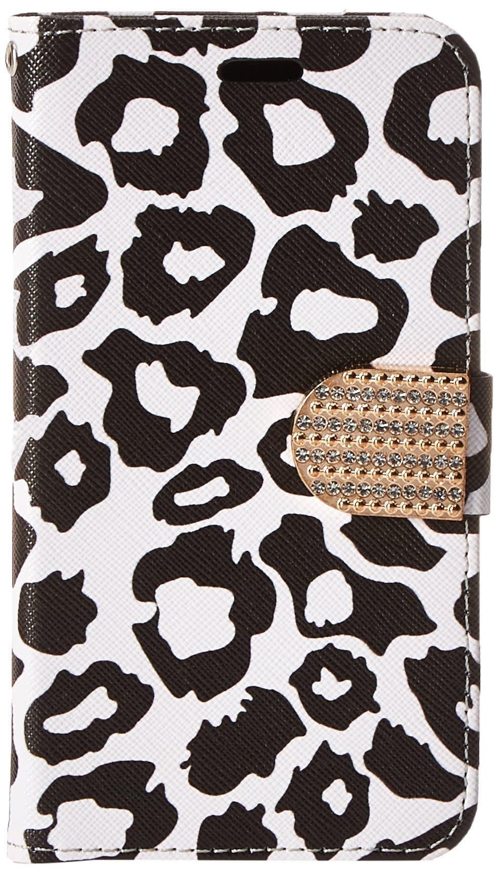 HR Wireless Cell Phone Case for Kyocera Hydro View C6742 - Retail Packaging - Black Leopard