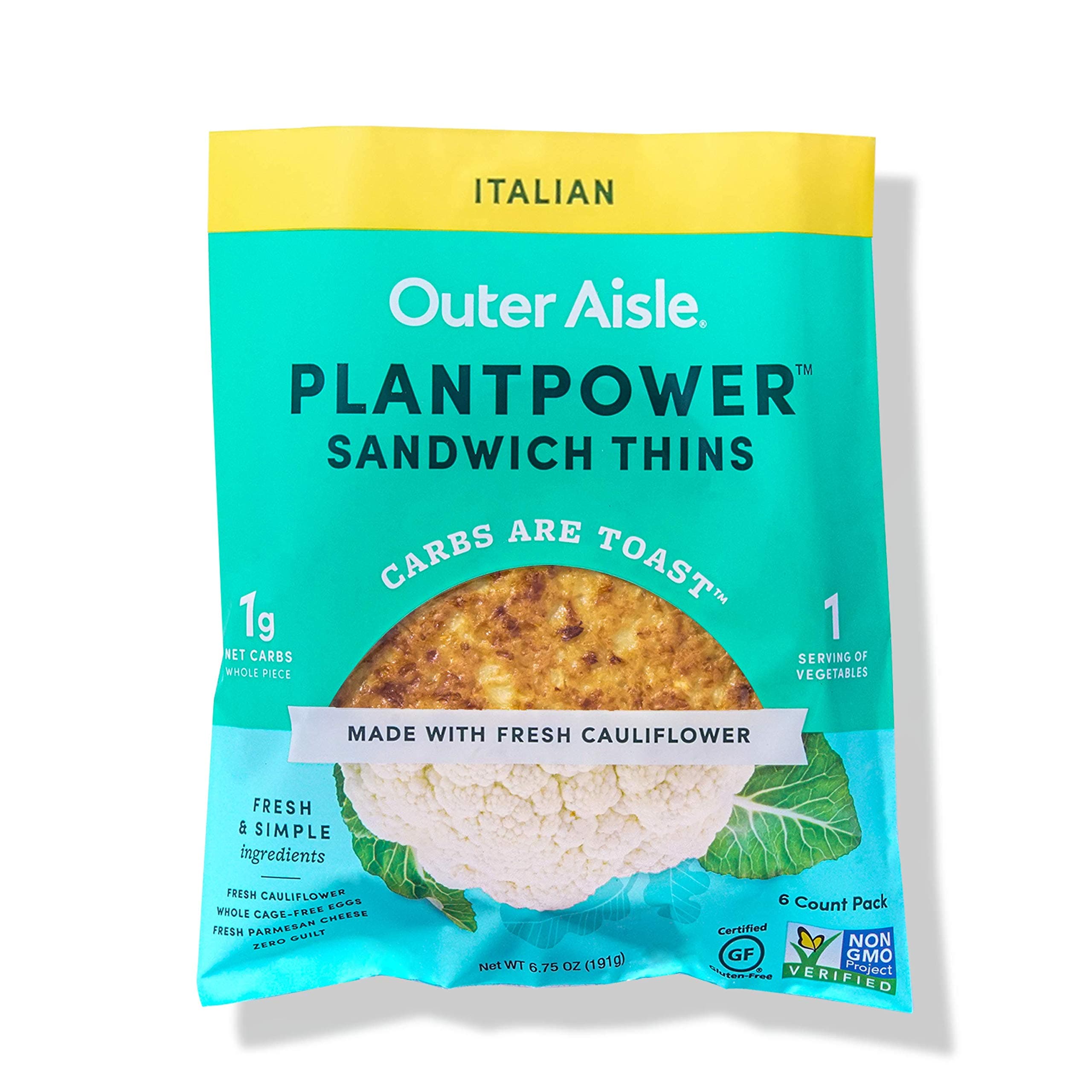 Outer Aisle Gourmet Cauliflower Sampler Pack | Keto, Low Carb, Grain-Free, Gluten-Free (Italian Pizza Crust)