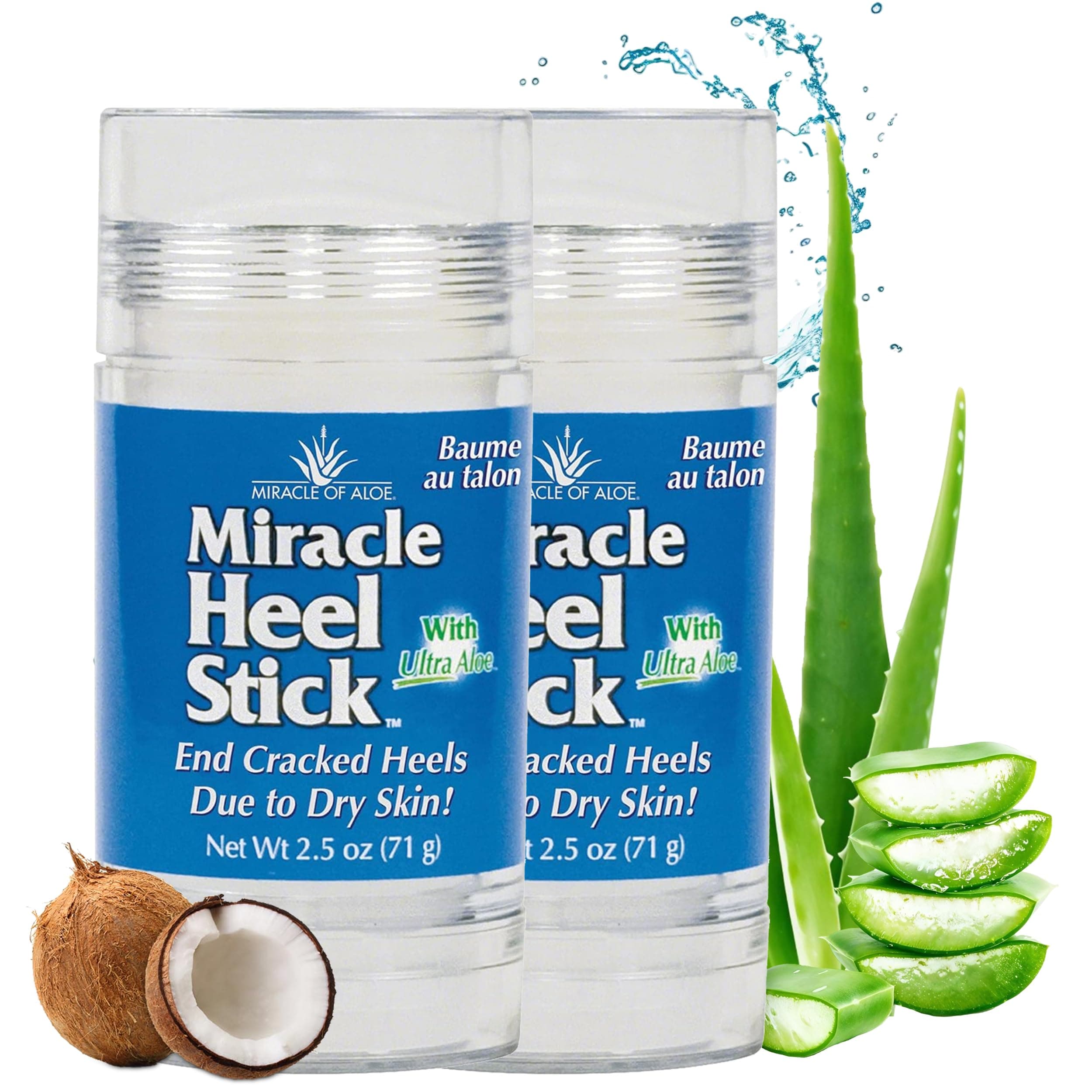 Heel Balm for Dry Cracked Feet - Miracle Heel Stick for Cracked Heel Repair - Heel Balm Stick for Cracked Heel Treatment - Formulated with Pure Aloe Vera, Tea Tree Oil, Shea & Cocoa Butters | 2.5 oz