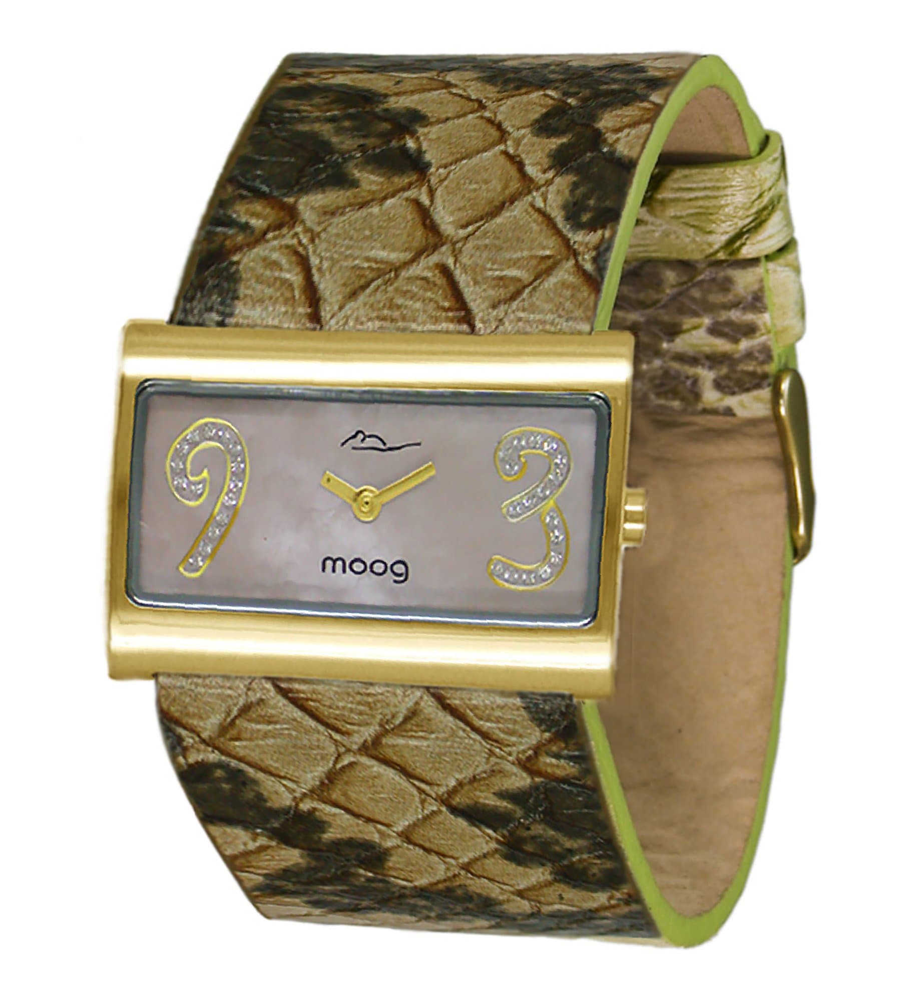 Moog Paris Wild Origin Women's Watch with Brown Mother of Pearl Dial, Brown Genuine Leather Strap & Swarovski Elements - M41636F-006