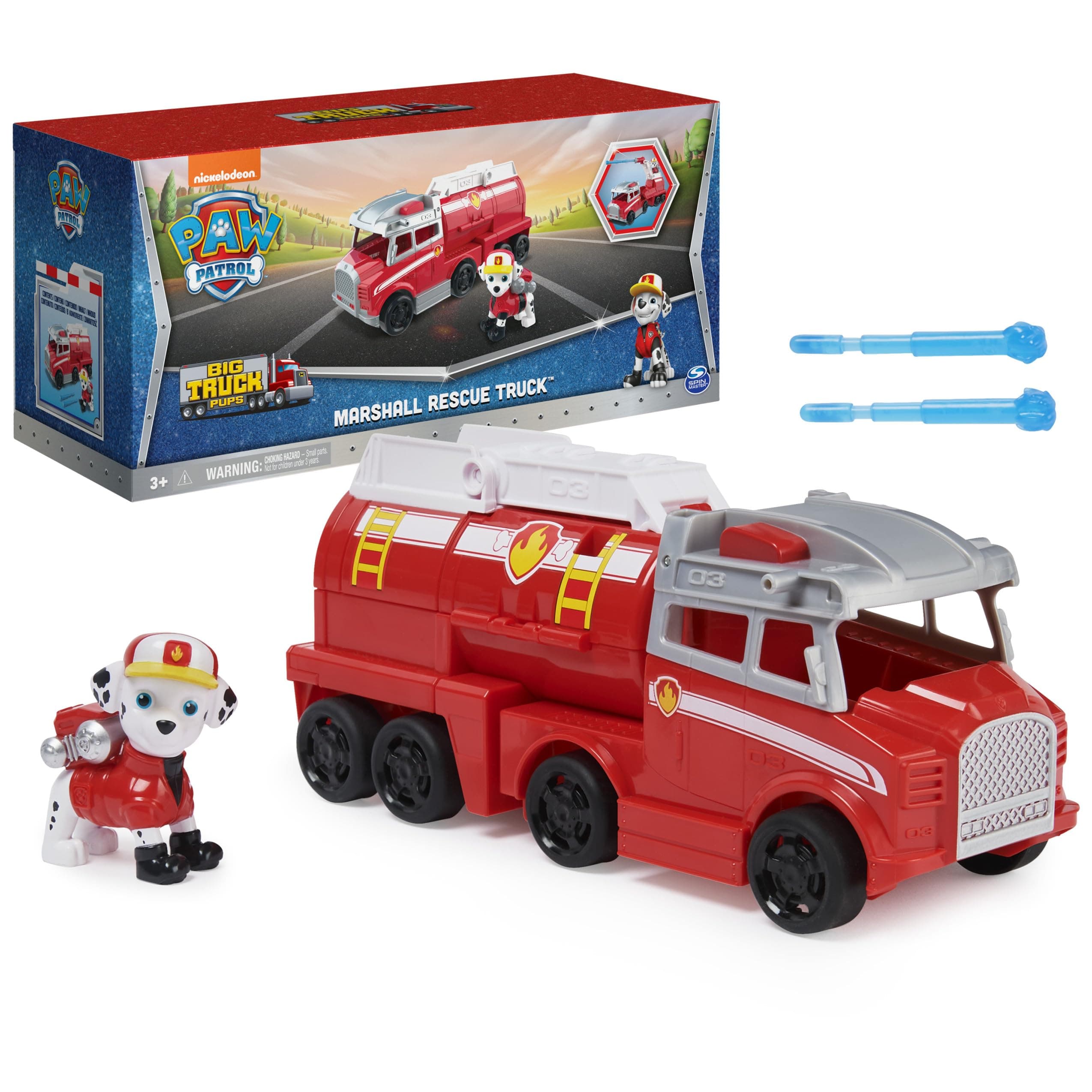 Paw Patrol, Big Truck Pup's Marshall Transforming Toy Trucks with Collectible Action Figure, Kids Toys for Ages 3 and up