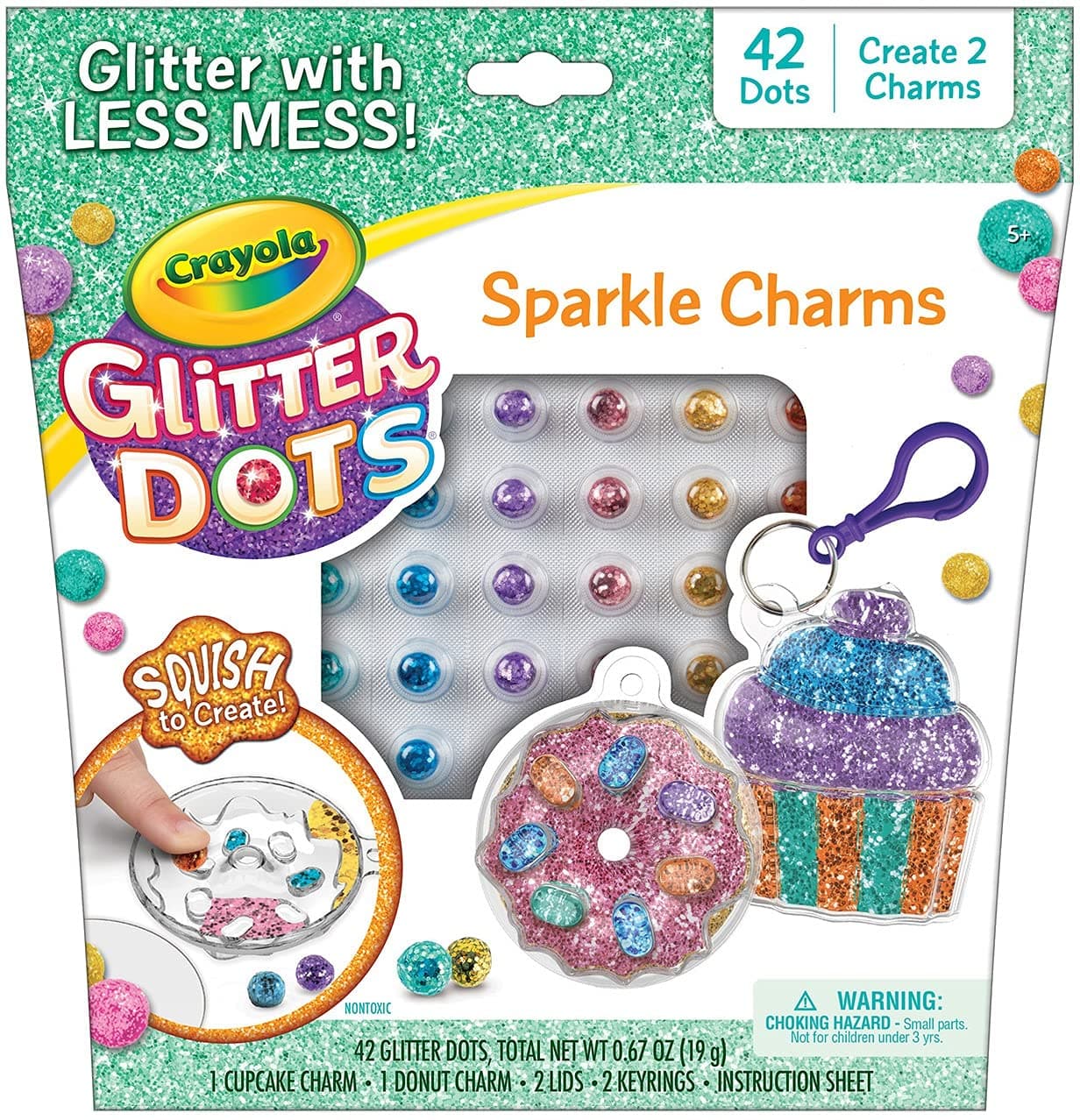 Crayola Glitter Dots Sparkle Charms, Kids Jewelry Crafts, Gift for Girls & Boys, Ages 5, 6, 7, 8