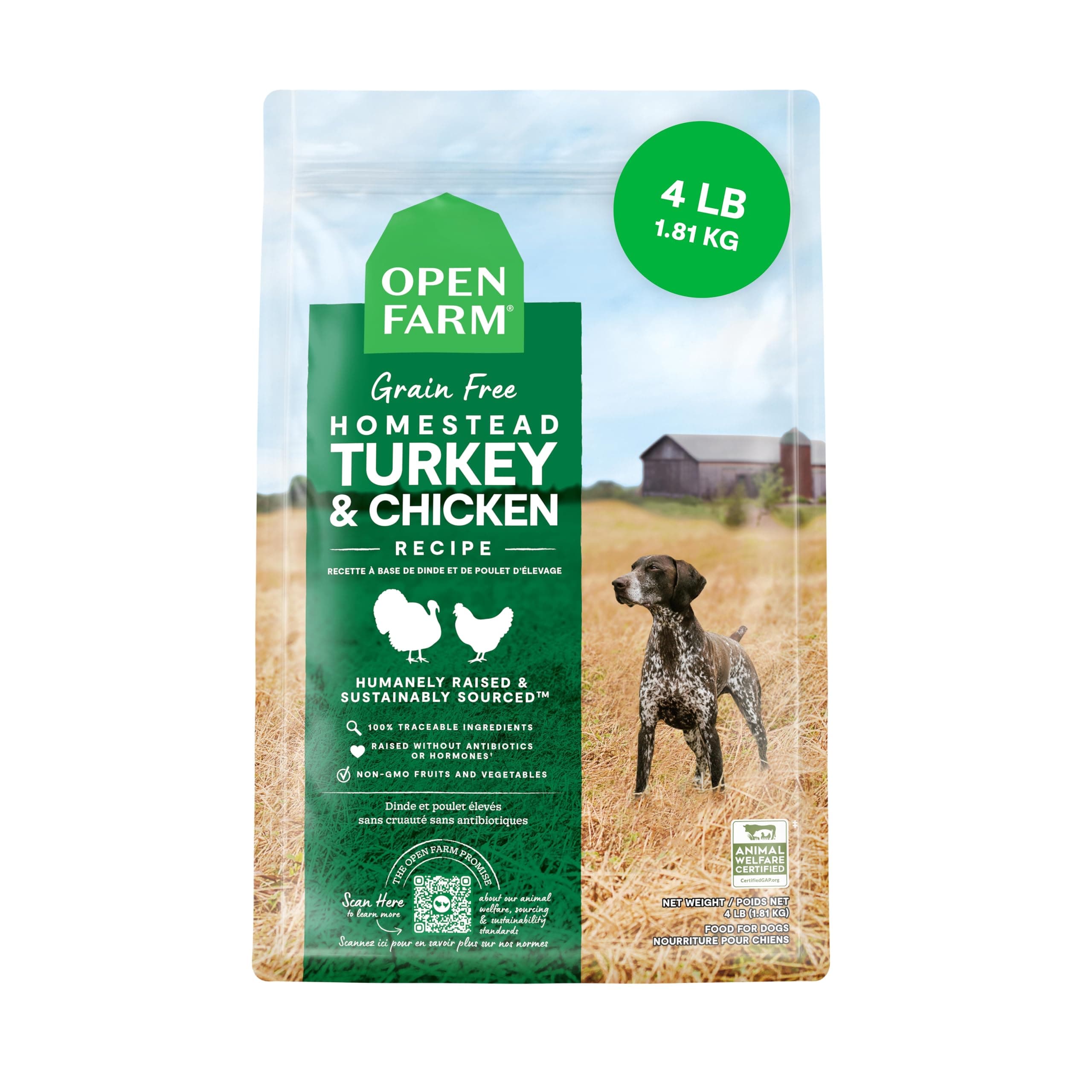 Grain Free Homestead Turkey & Chicken Dry Dog Food - 1.81KG