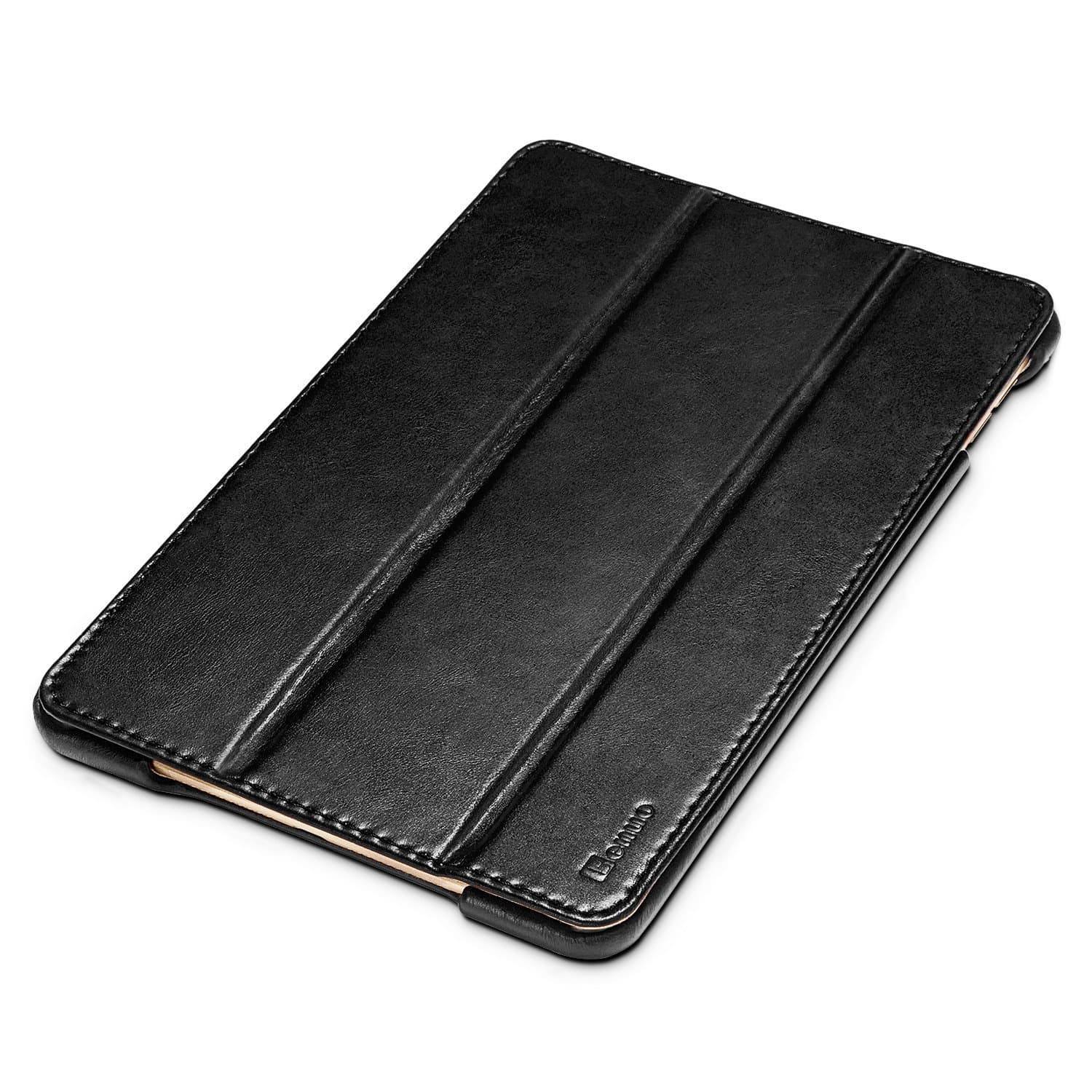 iPad Mini 4 Case, [Vintage Classic Series] [Genuine Leather] Folio Flip Leather Case [Stand Feature] [Magnetic Closure] with Auto Sleep/Wake Function for Apple iPad Mini 4 (Retro Black)
