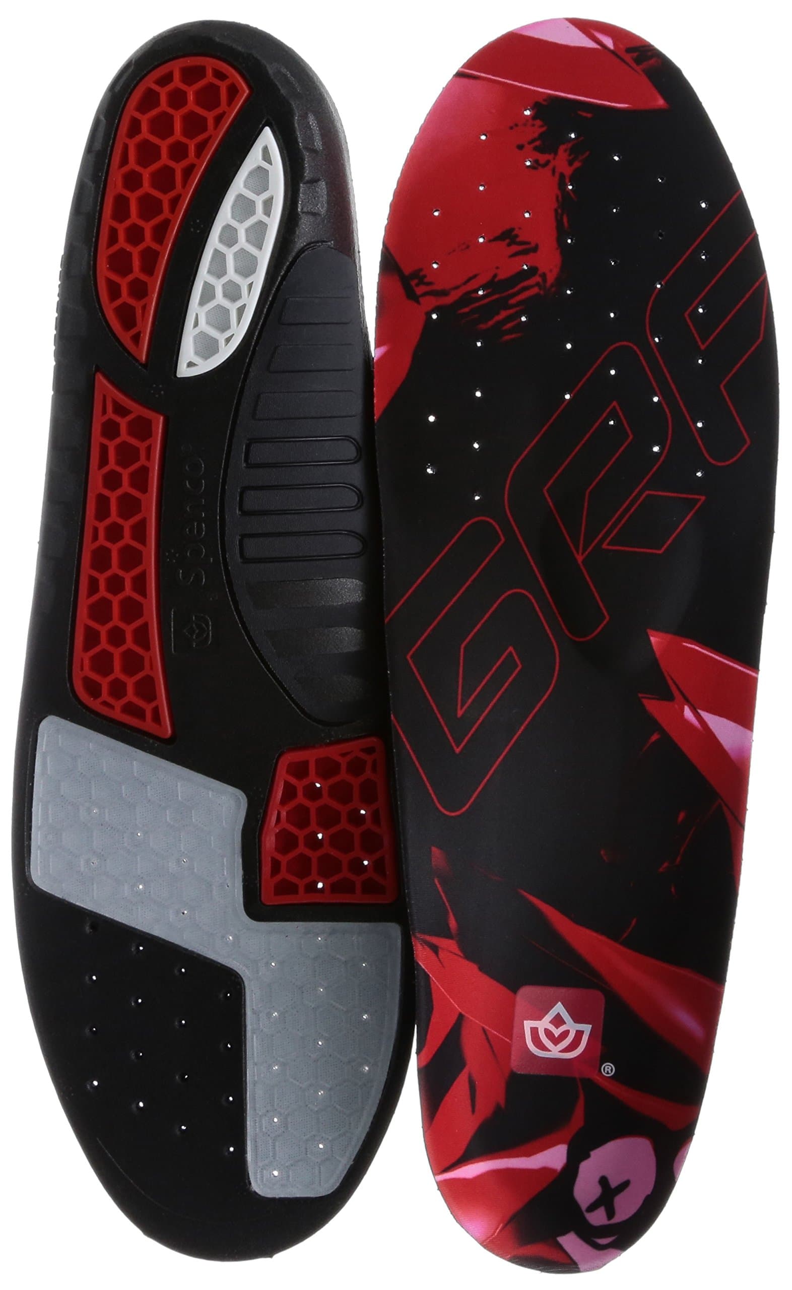 Spenco GRF Basketball Maximum Performance Insoles (#3 Women 9-10/ Men 8-9, Black/Red)