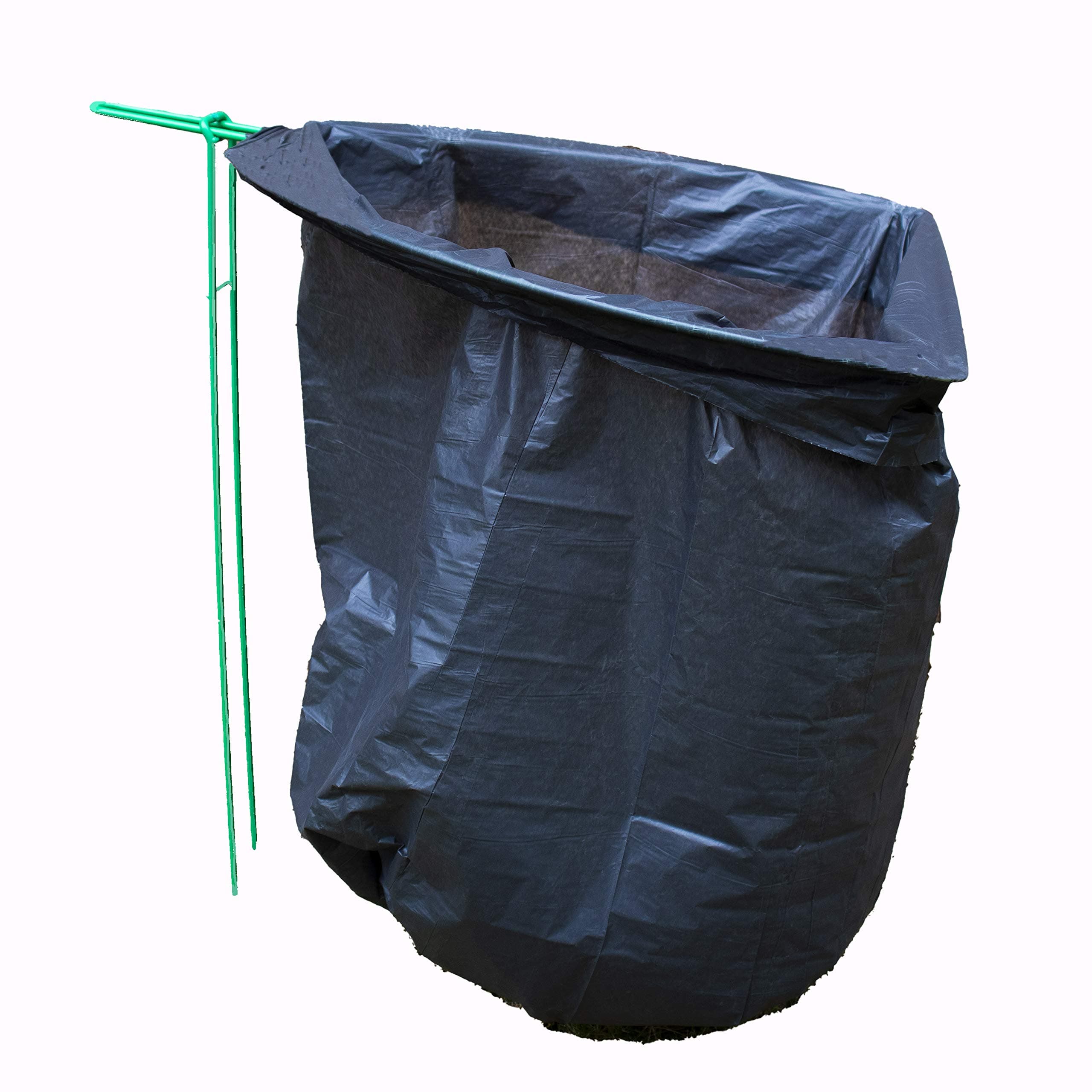 Bin Bag Holder & Stand, Straight Edged, Steel, Bin Hoop for Gardening & Litter Picking, Made in the UK, Green