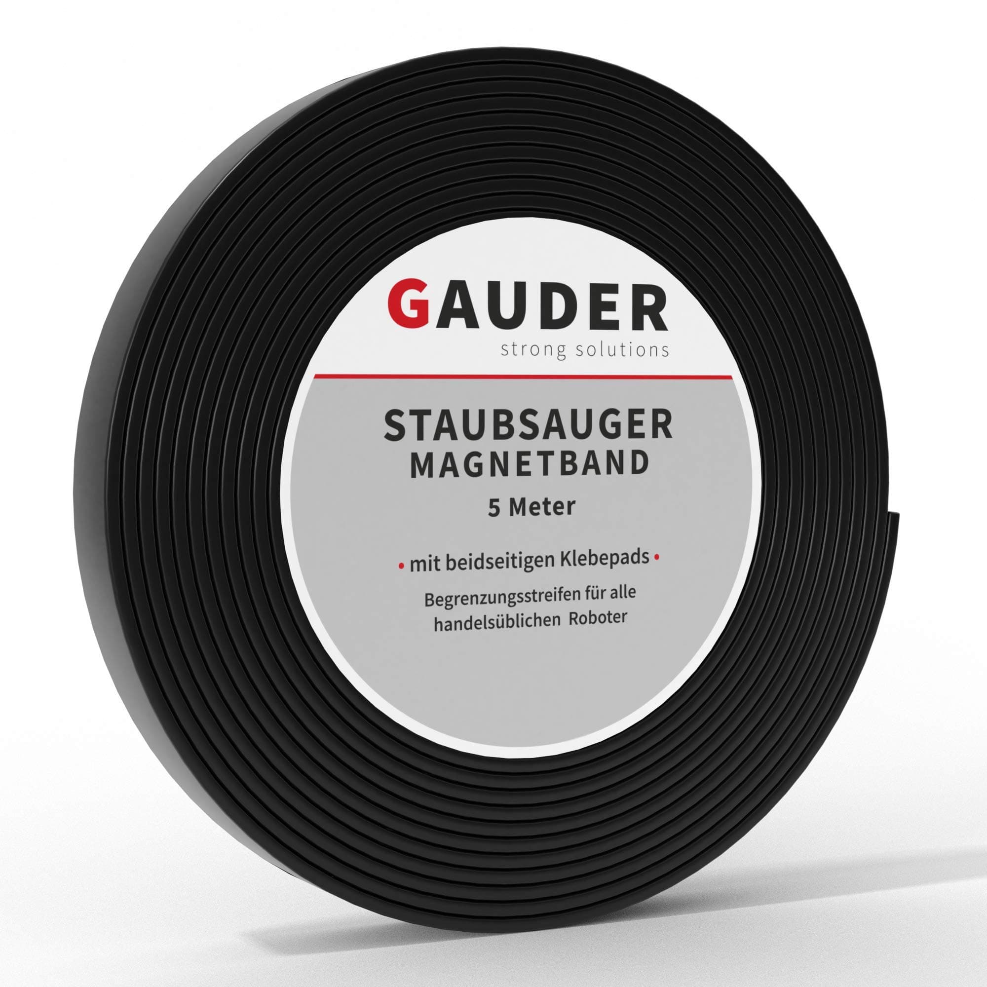 GAUDER Robotic Vacuum Boundary Tape | Compatible with Neato, Xiaomi, Miele, Vorwerk & Tesvor | Magnetic Strips for Robot Vacuum Cleaners (5m)