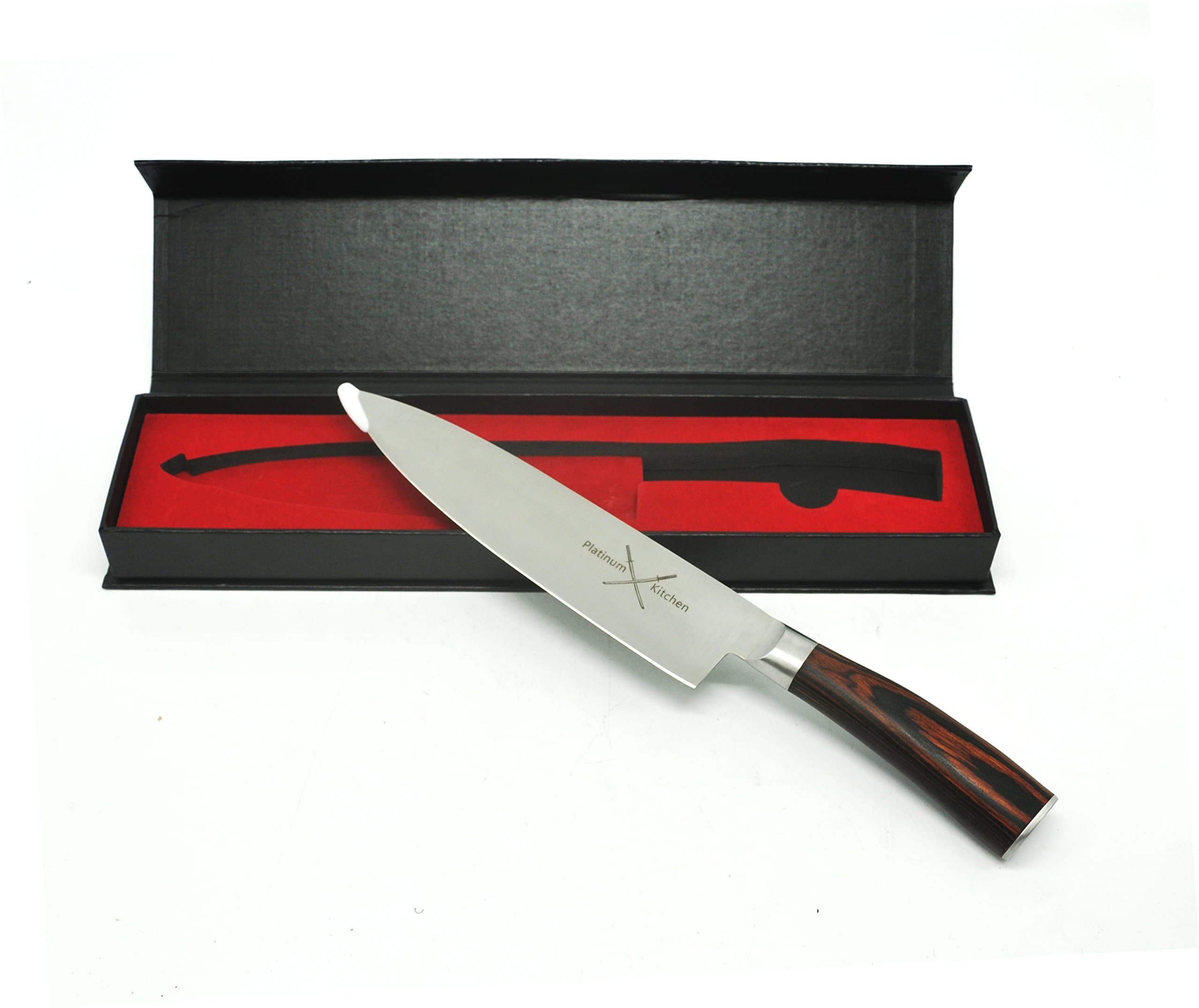 Platinum Professional Gyutou 8 Inch Chef's Knife, High Carbon Stainless Steel ,Sharp Cutlery, Ergonomic Handle , Slicing Knife , dicing, chopping, and mincing of fruits, vegetables, meats and fish