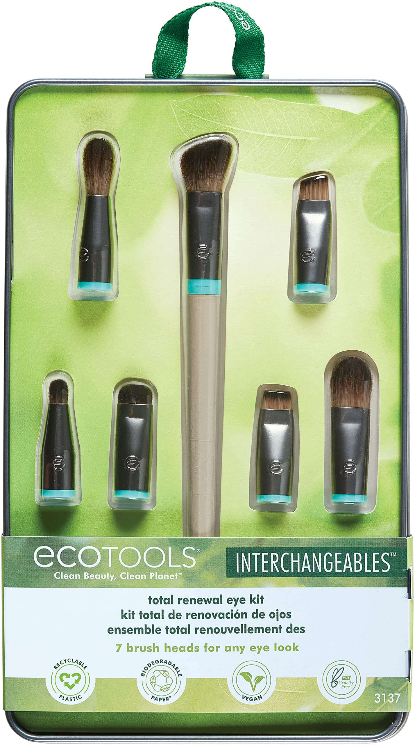 Ecotools Eye Kit Interchangeables Makeup Brush Set with Case, Includes 7 Brushes