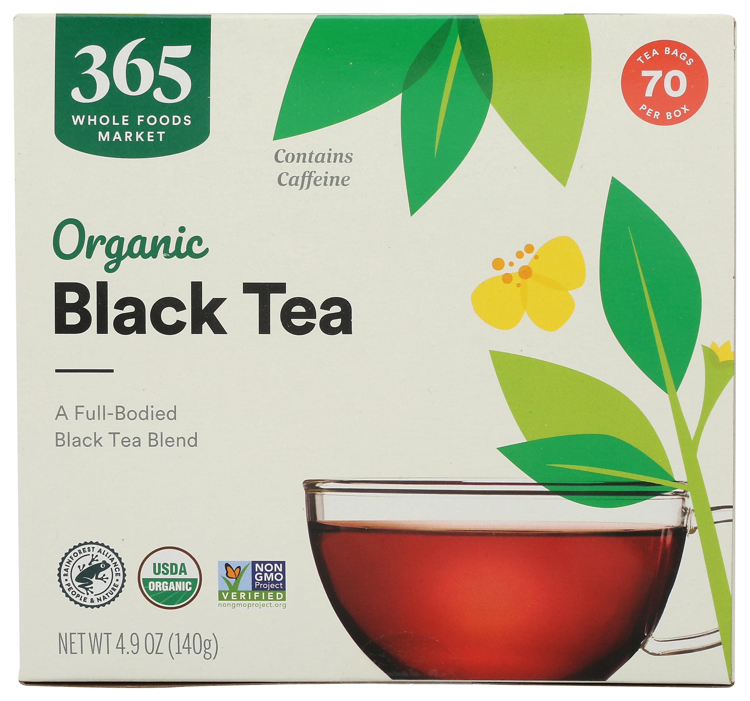 365 by Whole Foods Market, Organic Black Tea, Single-Serve Tea Bags, 70 Count