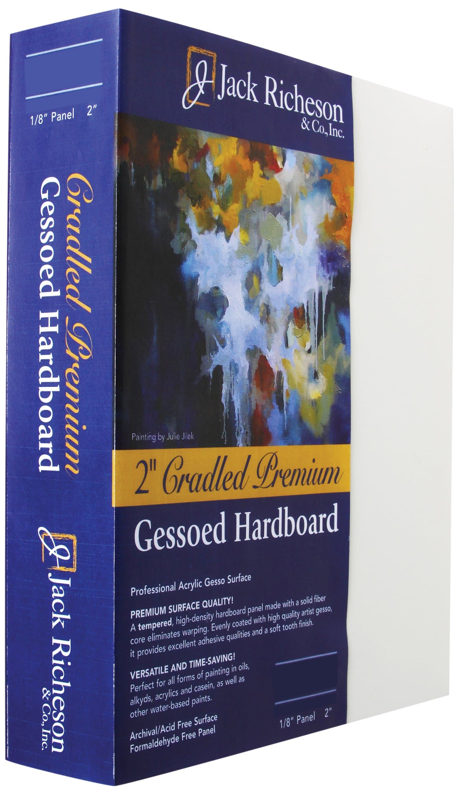 Jack Richeson 2-Inch Premium Tempered Gessoed Hardboard Panel, 8-Inch by 8-Inch