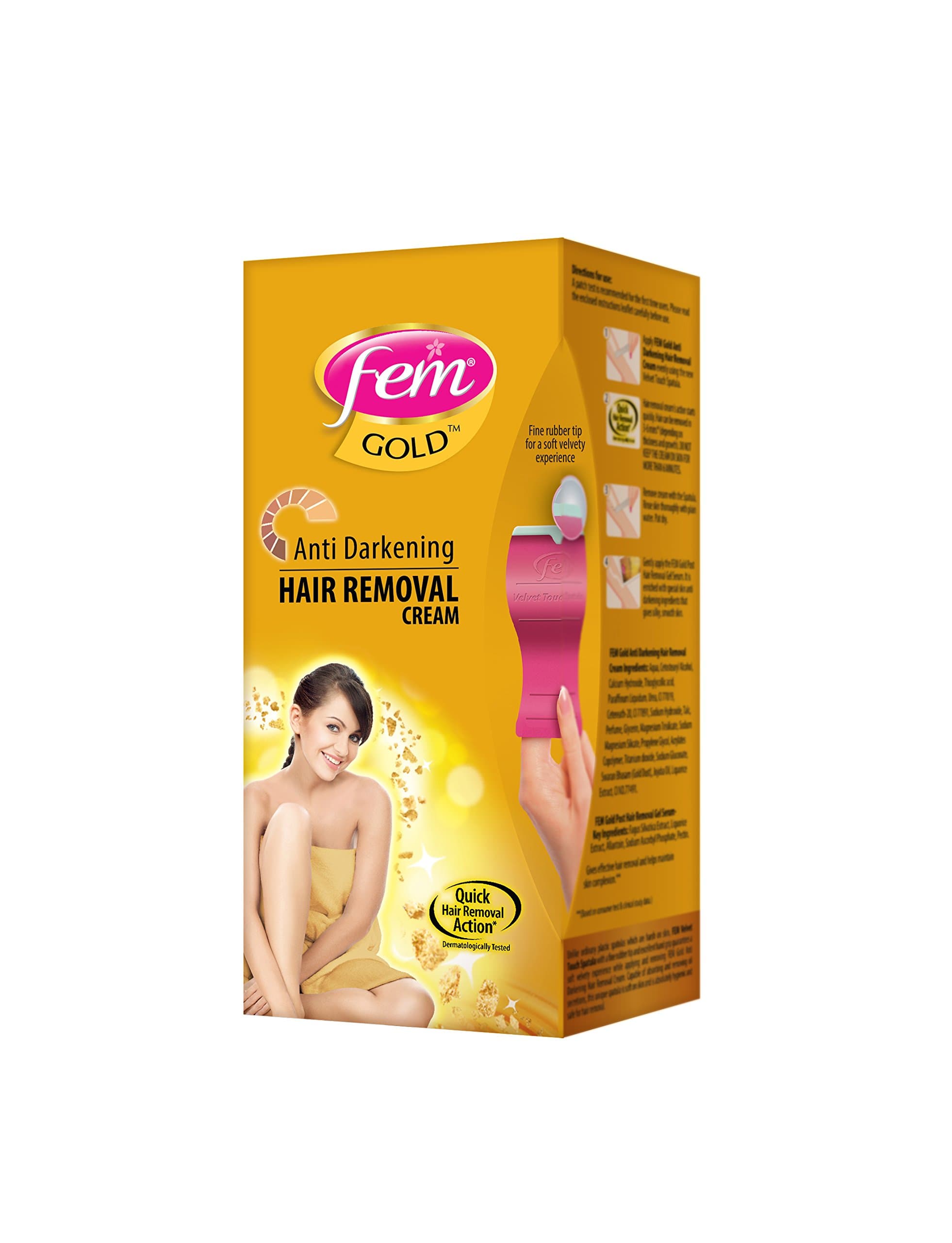 Anti Darkening Hair Removal Cream Gold For All Skin Types - 75 g New Pack 40 g, 20 g Gel Serum 15 g