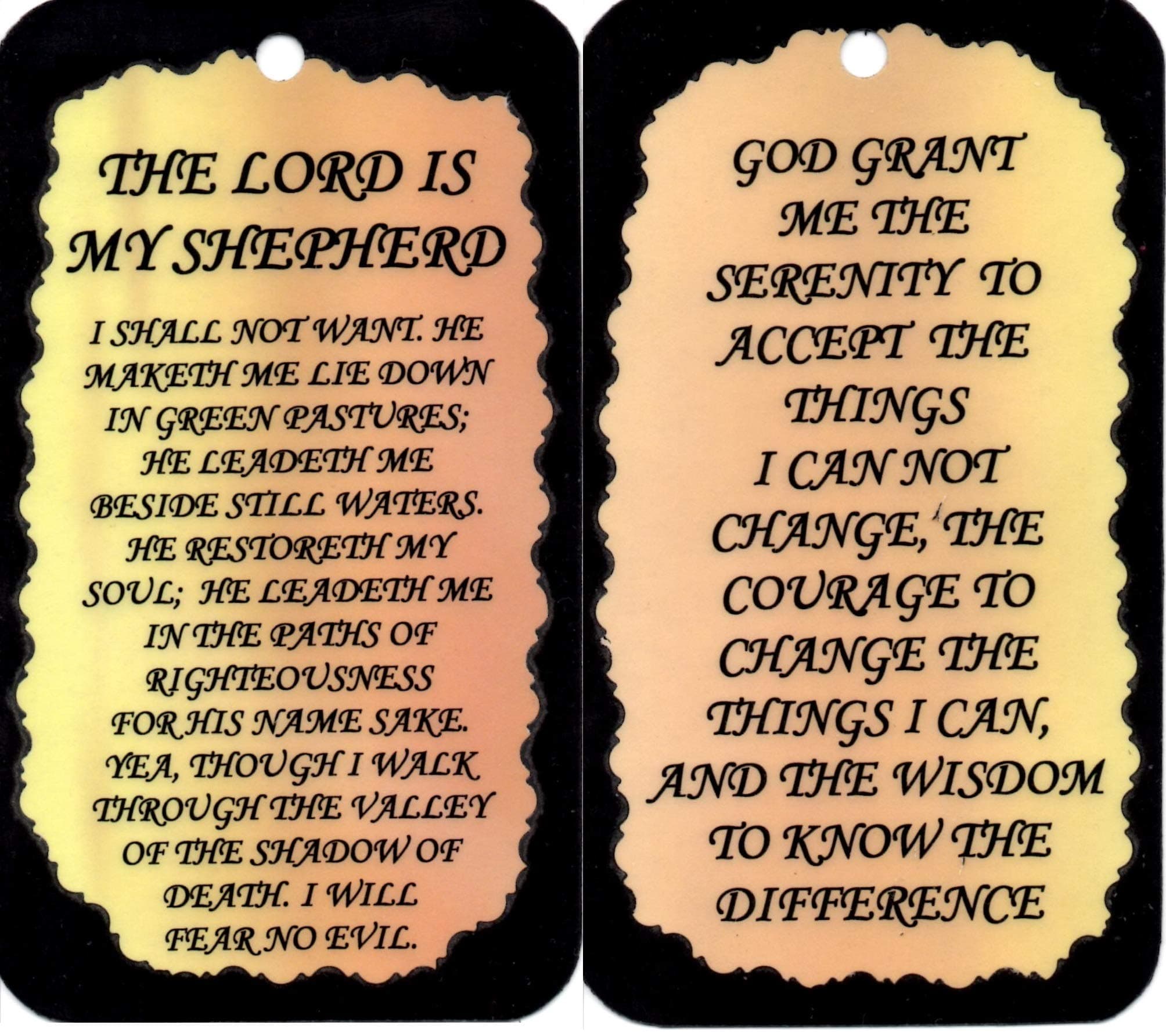 Set of 2 Inspirational 4" x 6" Kitchen Decor Signs/Plaques Sayings 1028 and 1029 The Lord is My Shepherd, Serenity Prayer Birthday Christmas Friendship House Warming Anytime Gifts