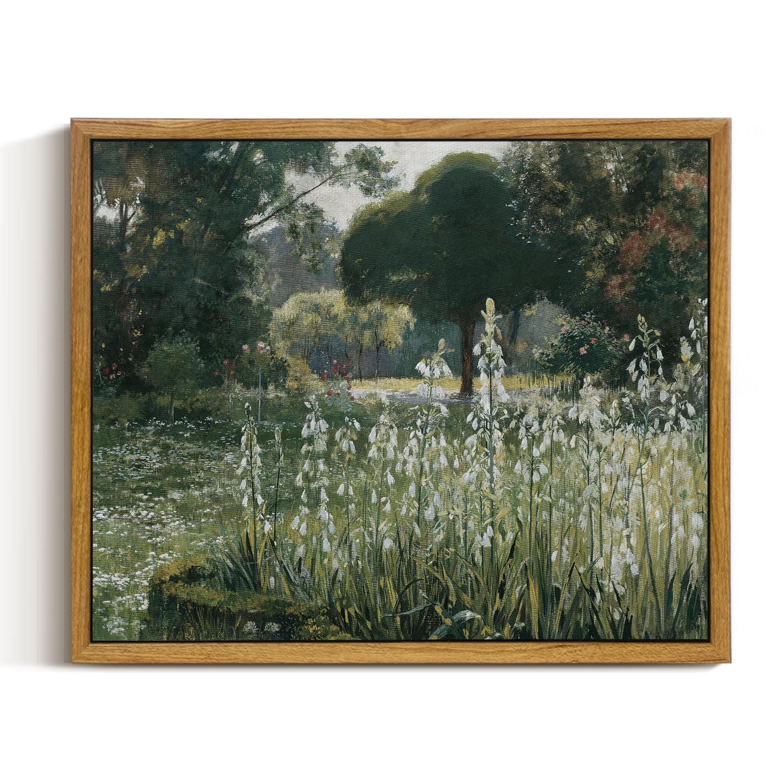 InSimSea Framed Canvas Wall Art Vintage Decor, Landscape Wall Art, Wall Art for Living Room, Summer Hyacinths Vintage Prints Wall Decorations for Living Room Bedroom Office, 9"x11"