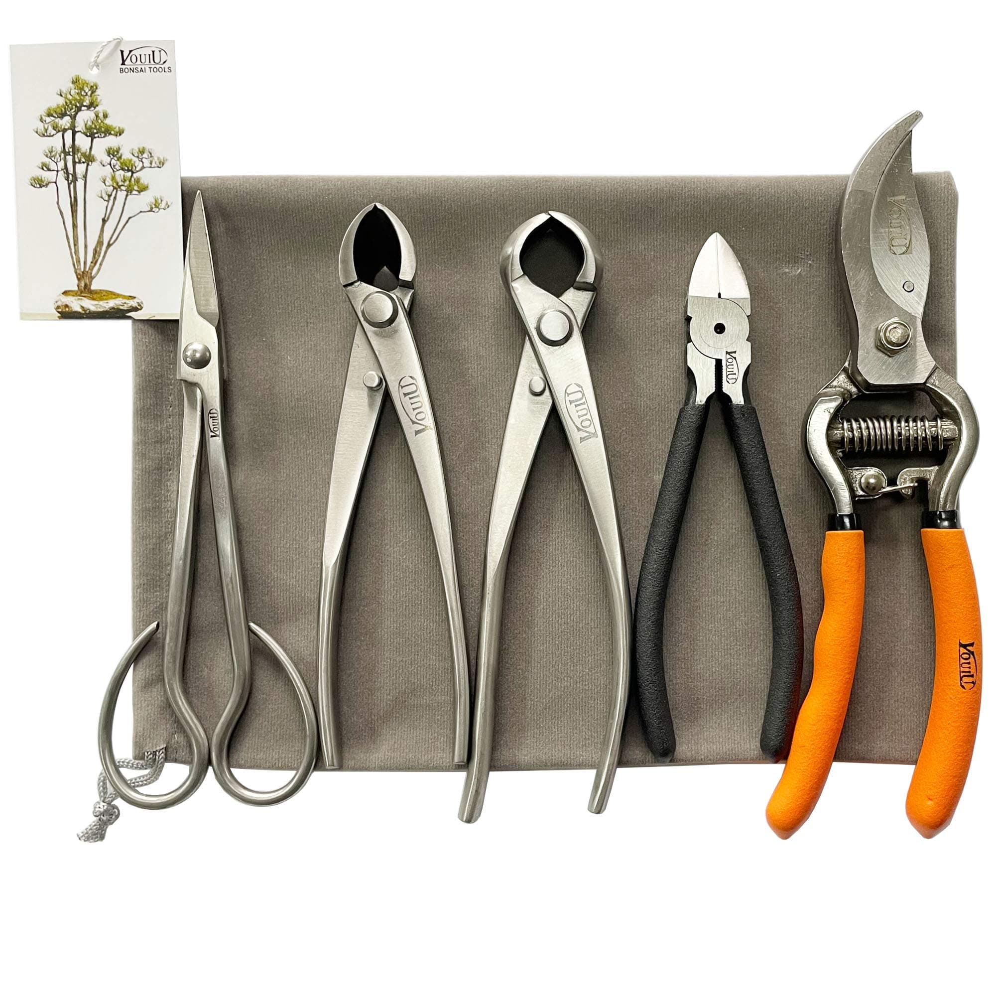 5-Piece Bonsai Tool Set,Bonsai Scissors,Concave Cutter,Knob Cutter,Wire Cutter