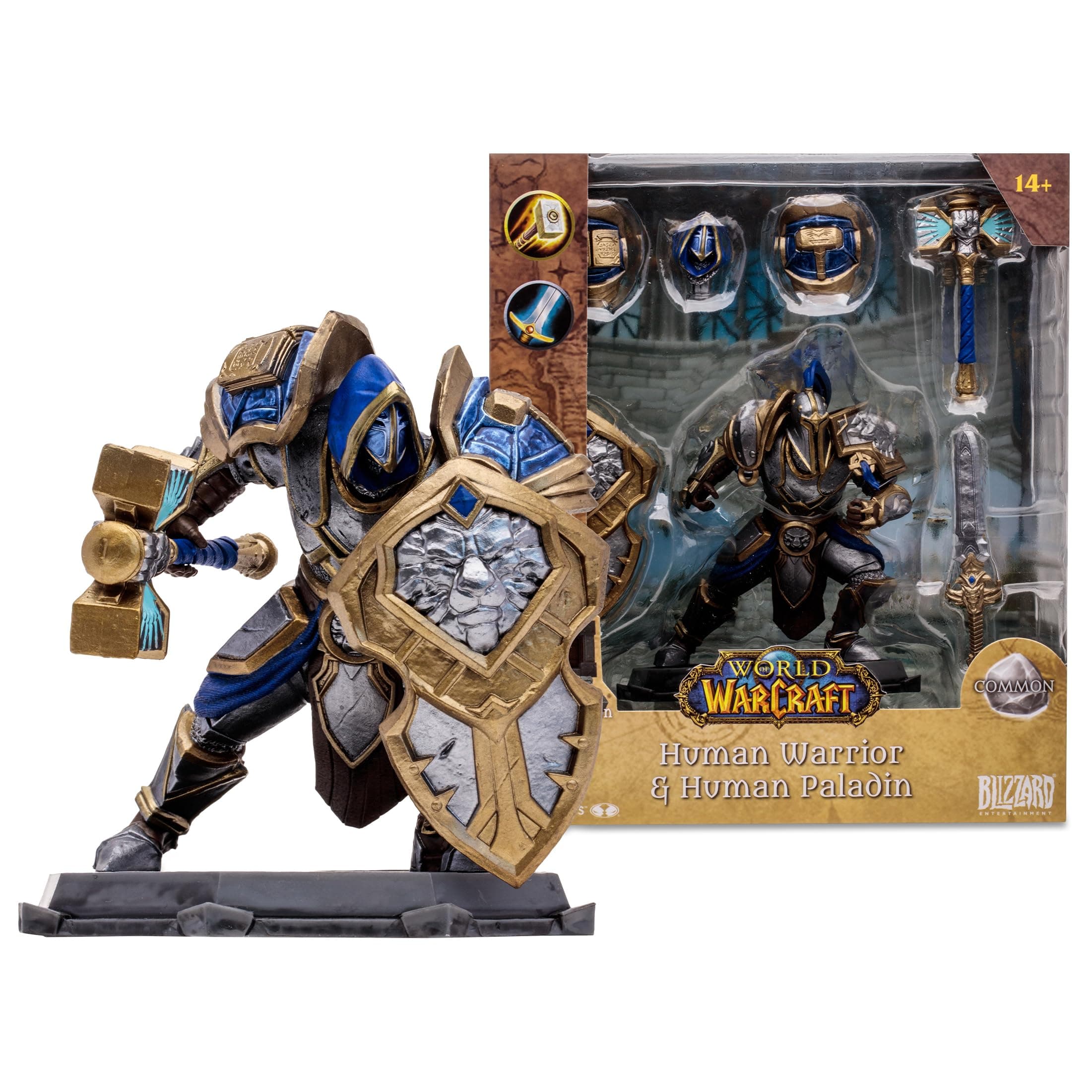 Toys World of Warcraft 6 Inches - Human: Paladin/Warrior Action Figure - Incredibly Detailed 1:12 Scale Figure Based on the Global Phenomenon