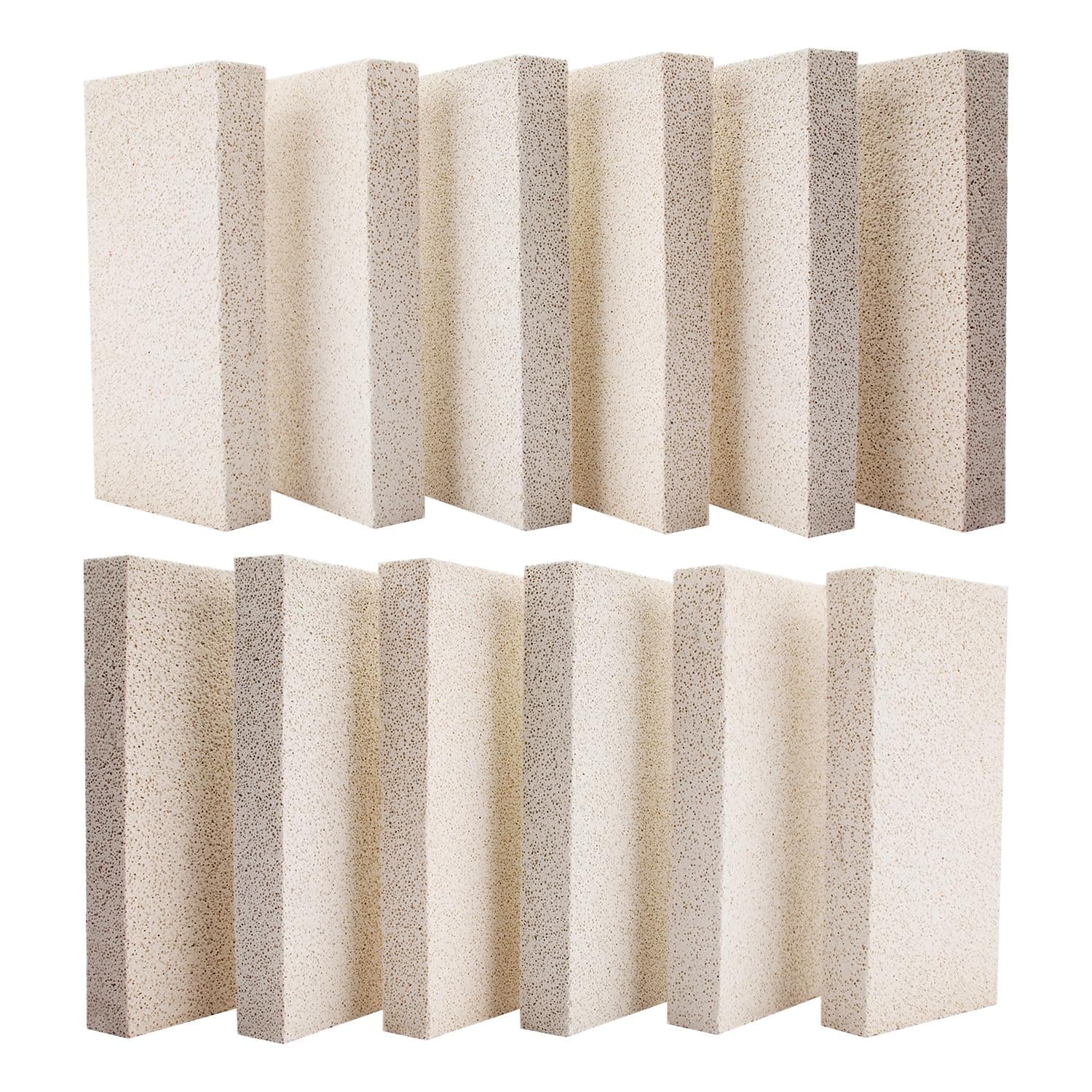 12 Pieces Insulating Fire Brick for Ovens, Kilns, Blacksmith, Fireplaces, Forges 9" x 4.5" x 1.25" 2300F Rated Insulating Fire Bricks