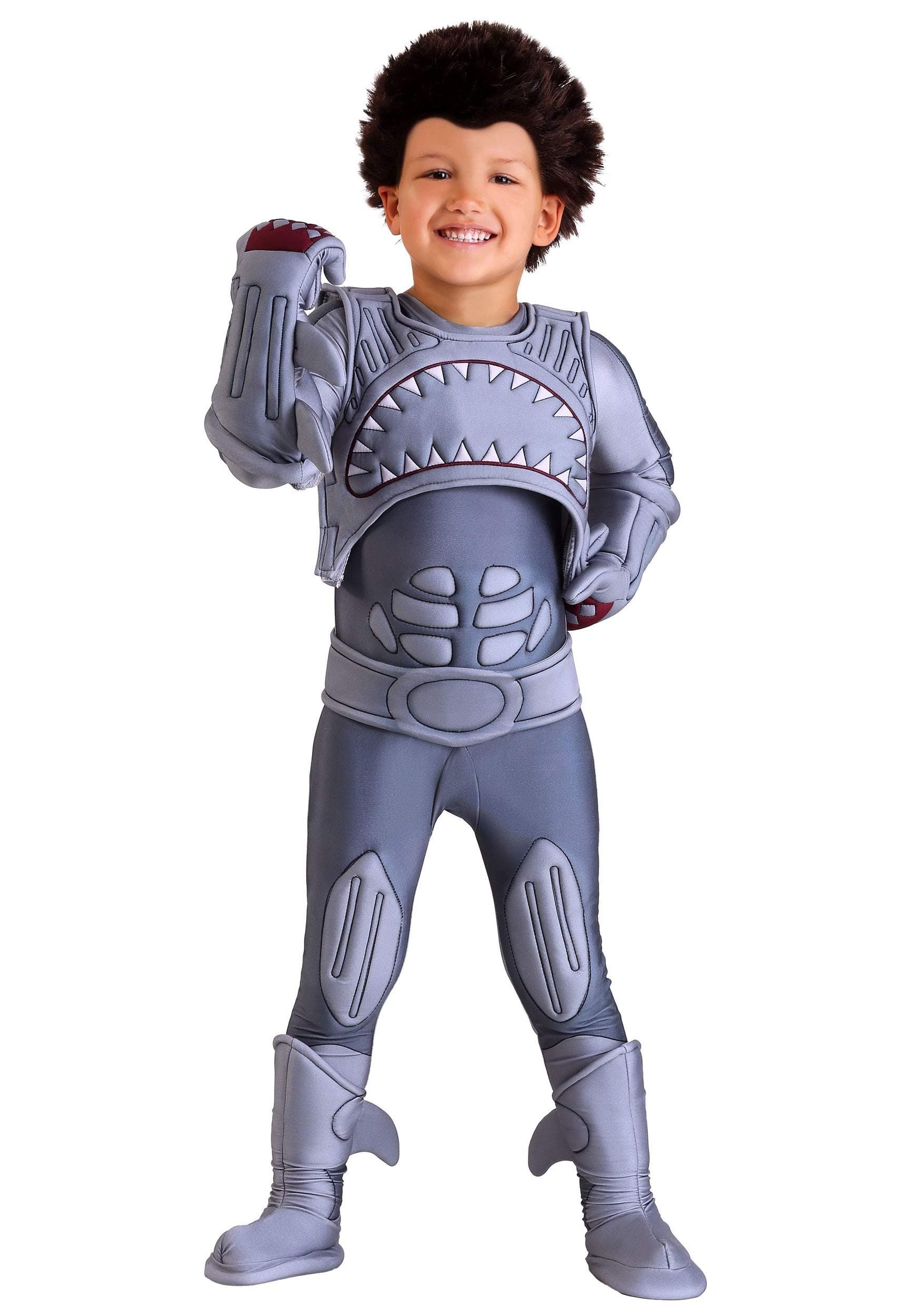 Official Shark Boy and Lava Girl Toddler Gray Shark Boy Costume, Boys Superhero Jumpsuit Costume
