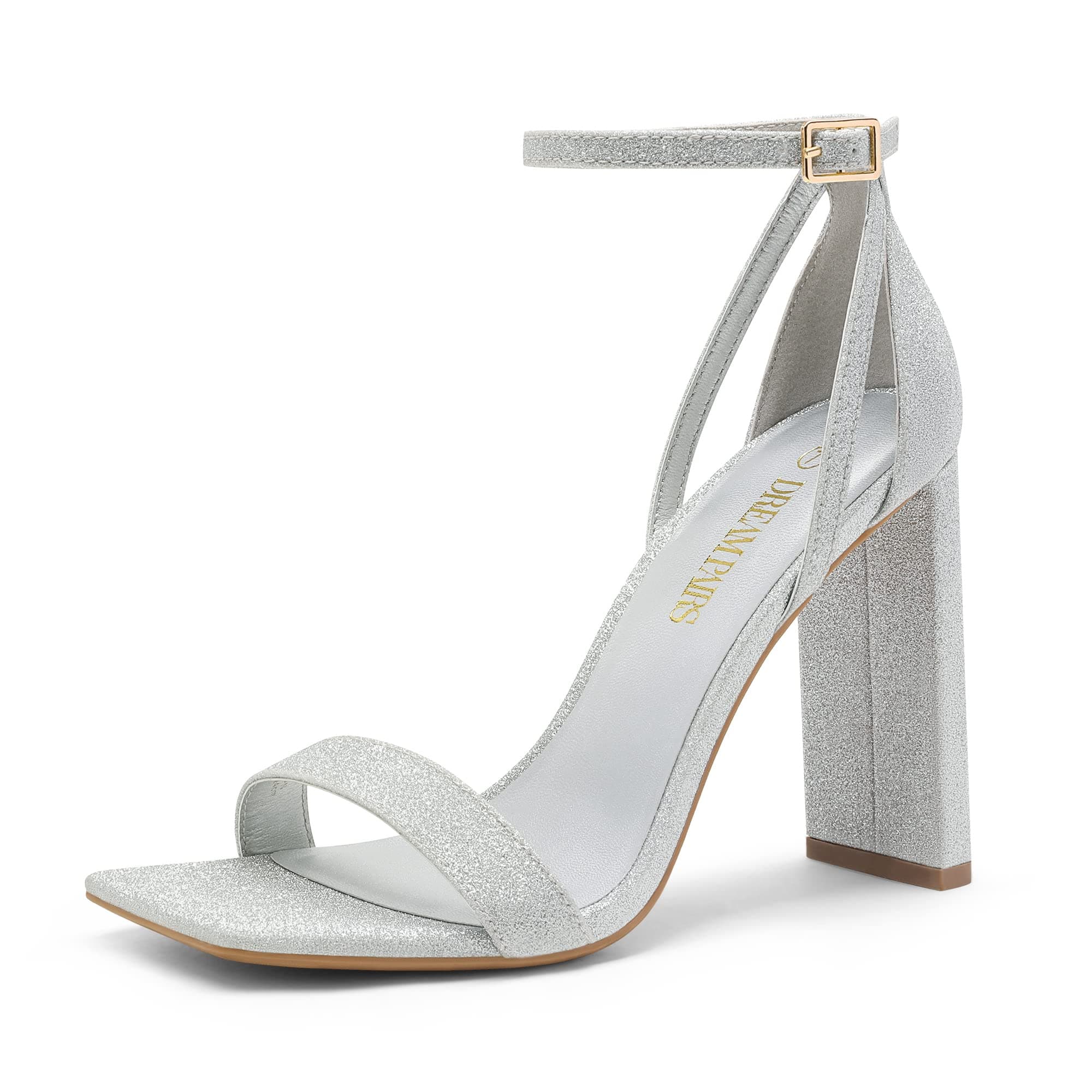 DREAM PAIRSHigh Heels Chunky Block Square Toe Heels for Women Dressy Open Toe Heel Sandals