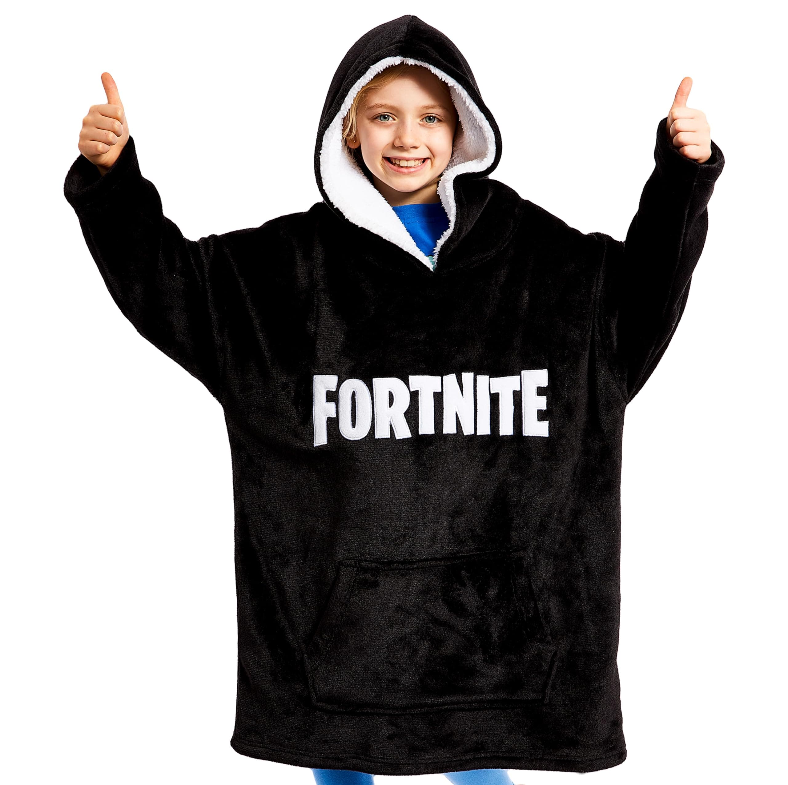 Fortnite Hoodie for Boys, Oversized Hoodie Sweatshirt Blanket, Super Soft Fleece Dressing Gown, Warm Comfortable Hooded Robe, Gifts for Gamers Boys Girls Teens 7-14 Years