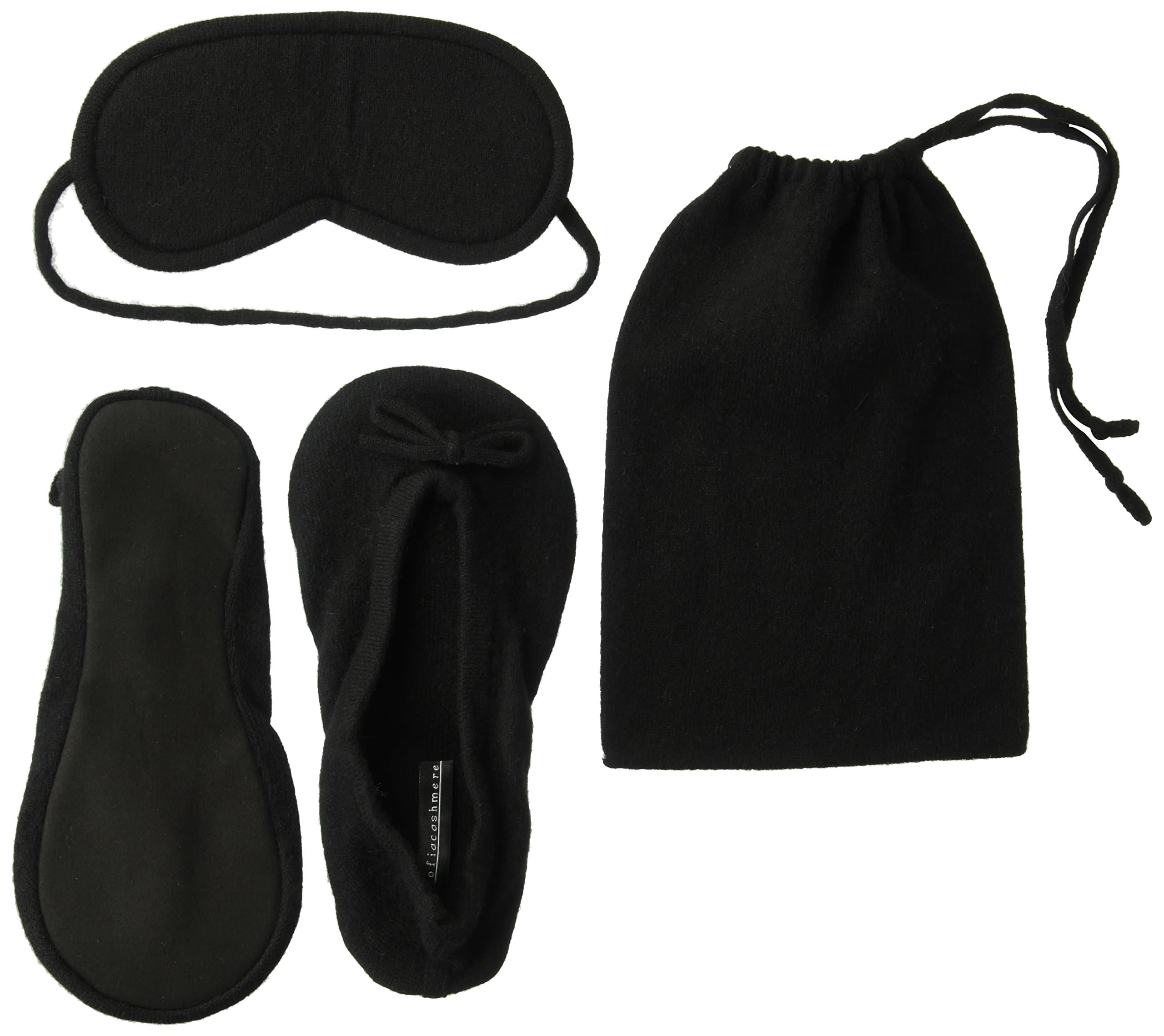Sofia Cashmere Women's Cashmere Travel Set with Drawstring Pouch