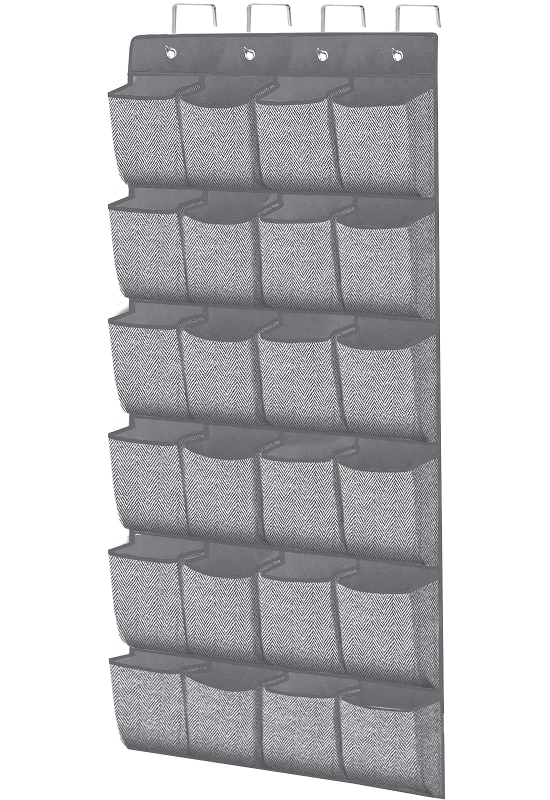 homyfort Over the Door Shoe Organizer - Hanging Shoe Rack Storage Holder with 24 Extra Large Durable Pockets for Closet,Sneakers,Slippers,High Heeled Shoes(Grey) 68.5''x25.5''