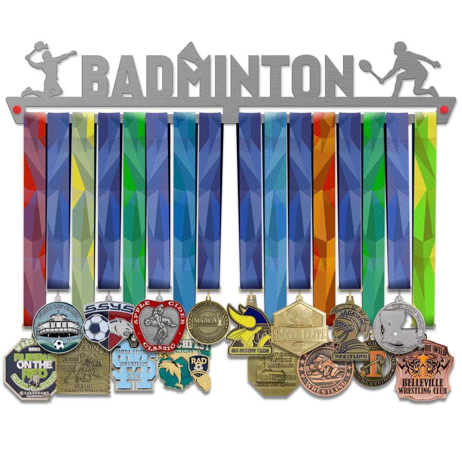 VICTORY HANGERS Badminton Medal Hanger Display - Award Medal Holder - 100% Stainless Steel Display Rack for Champions!