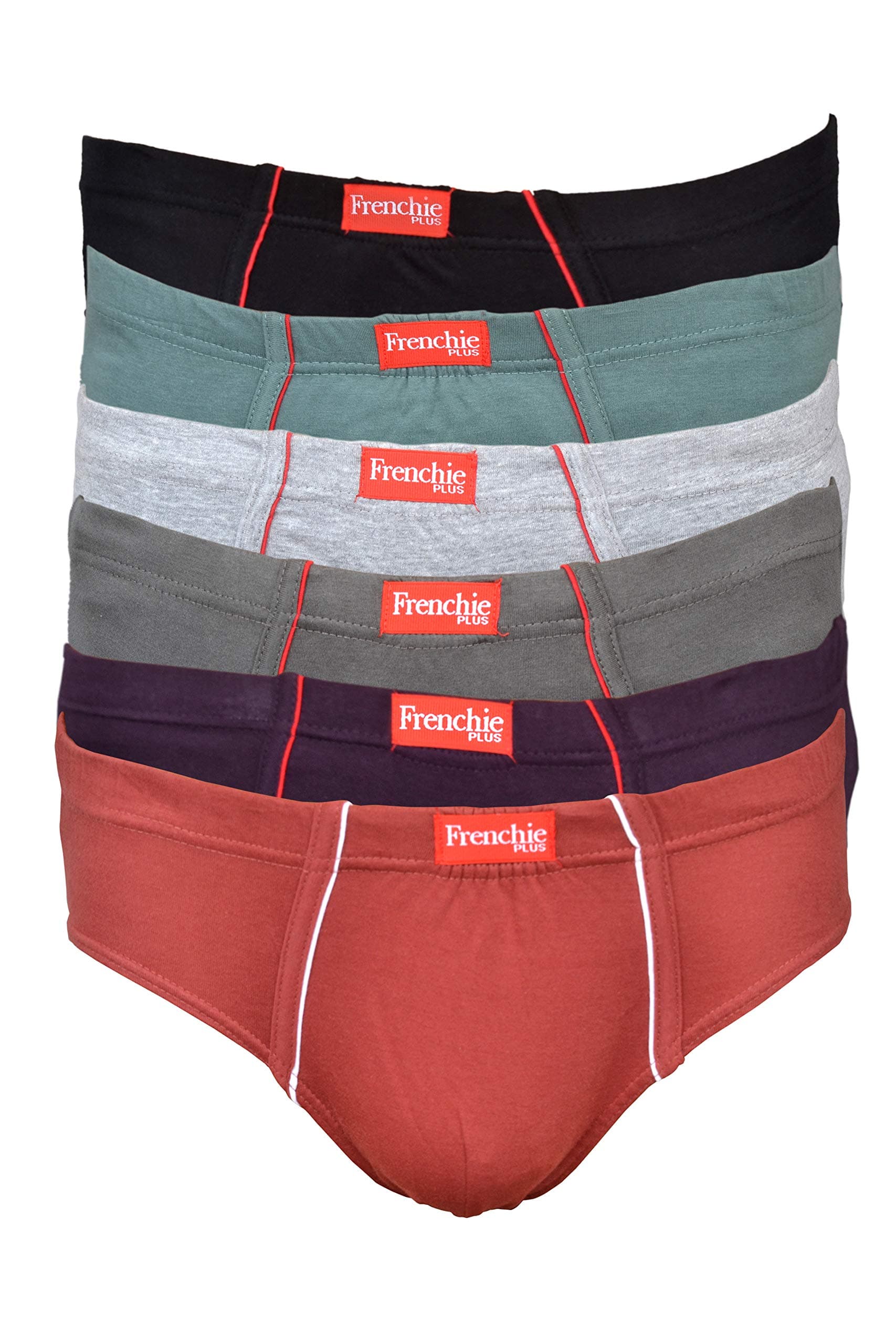VIPMen's Frenchie Plus Cotton brief Pack Of 6 (Size- 95CM/XL) In Assorted Colours