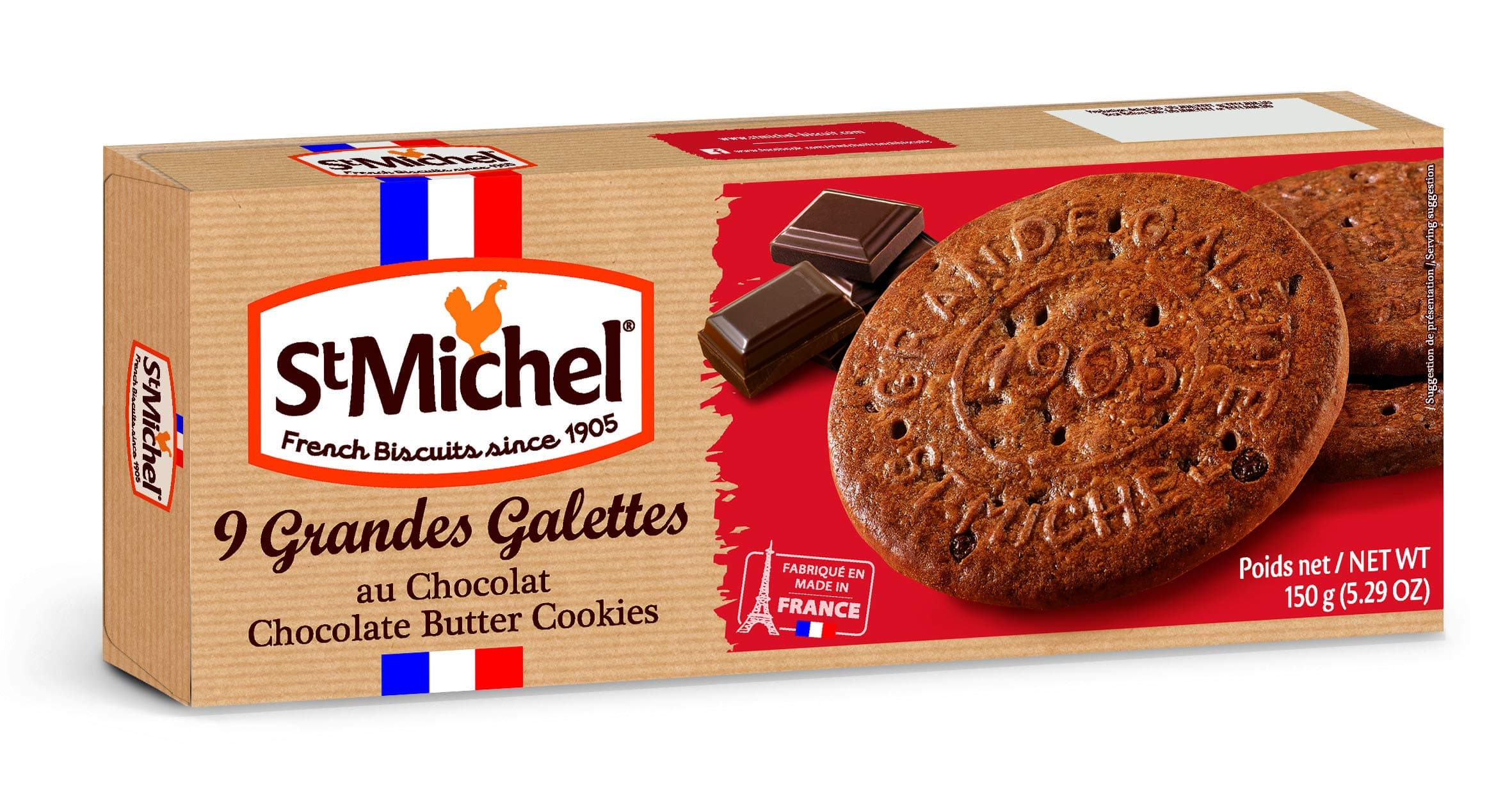 St Michel Grand Galettes Chocolate Butter Cookies, 150 Gm