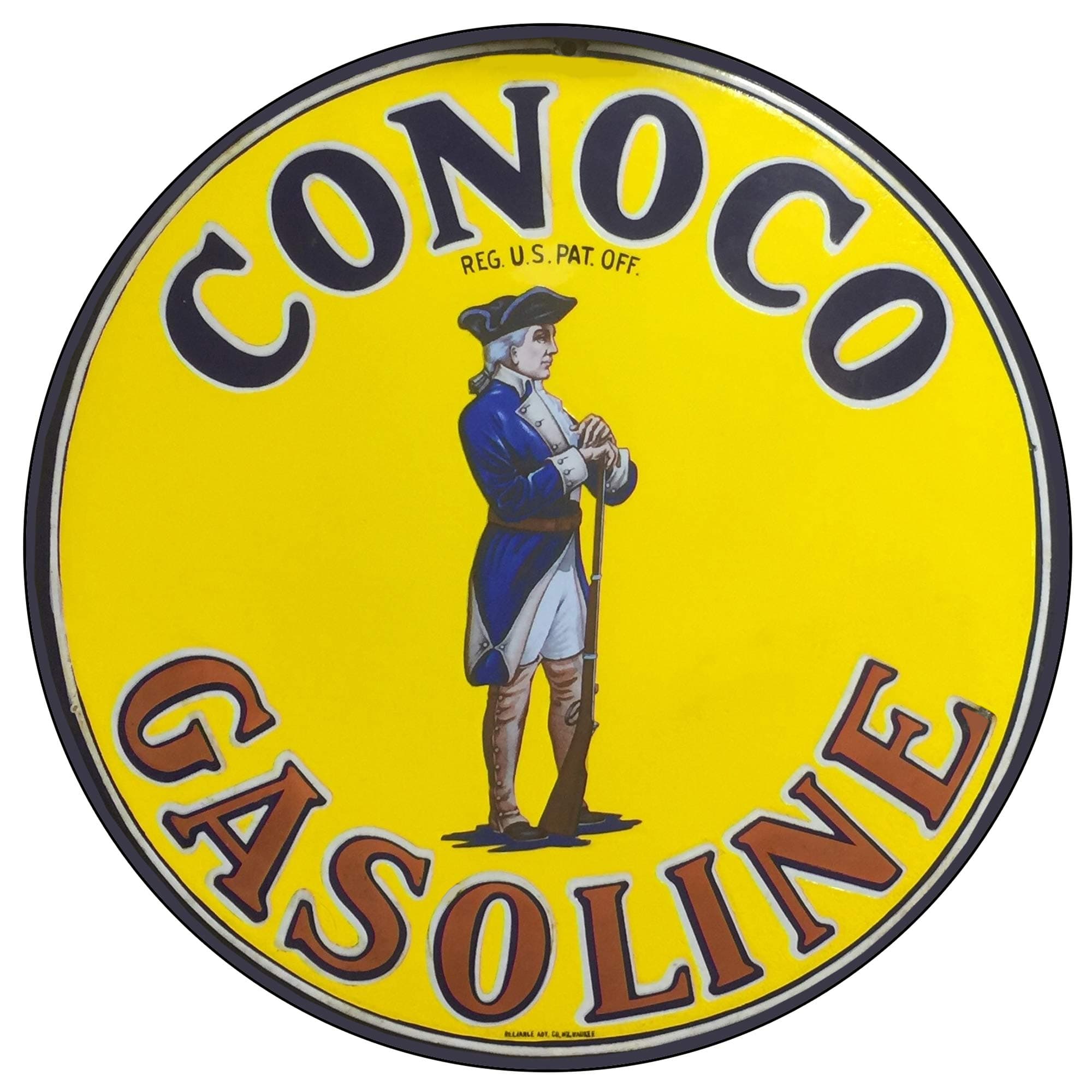 Vintage Gas Sign Reproduction Vintage Metal Signs Round Metal Tin Sign For Garage And Home 8 Inch Diameter – Conoco Gasoline