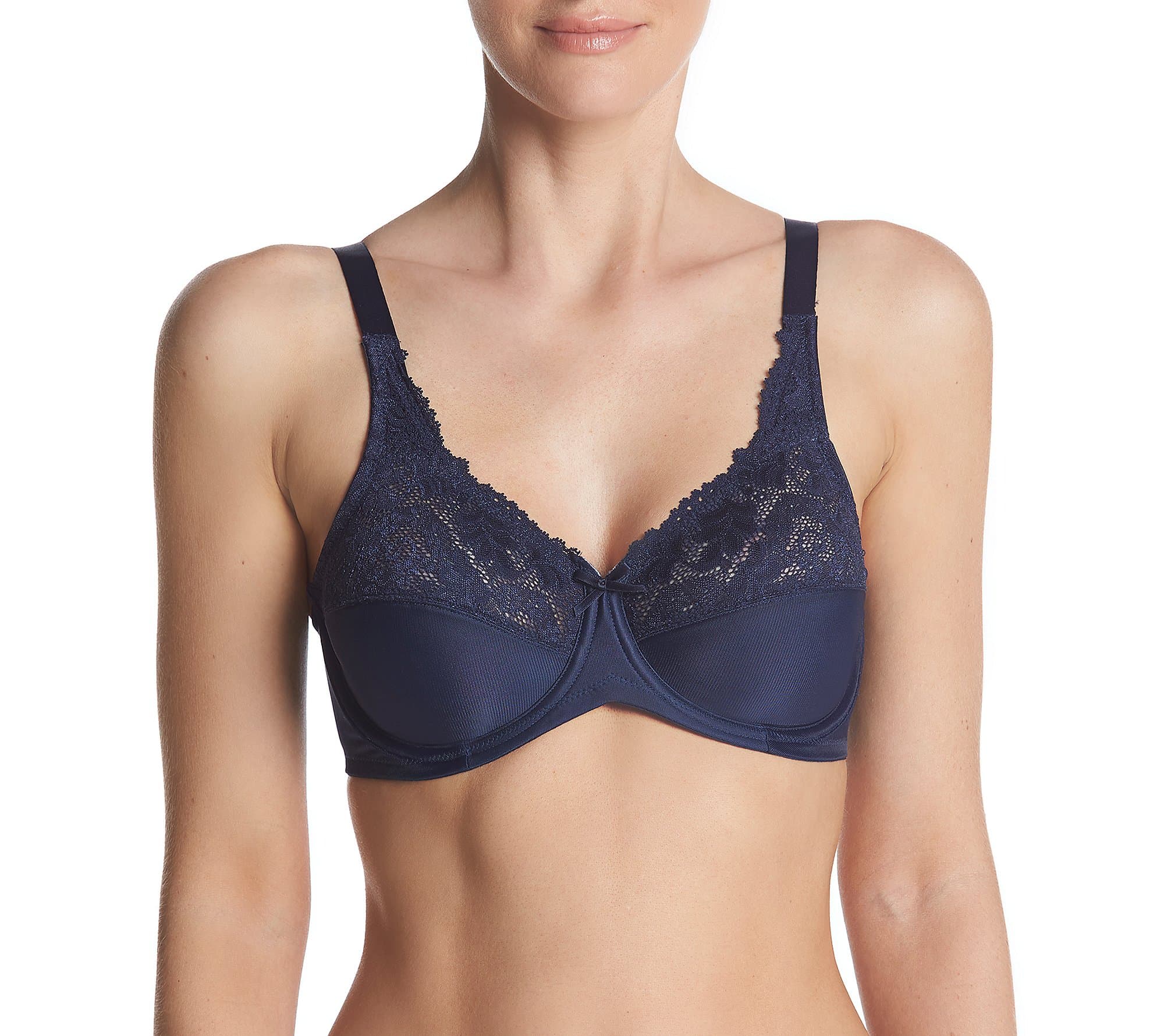 Bali Women's Lilyette Minimizer Underwire Lace Trim, Microfiber Full Coverage Bra