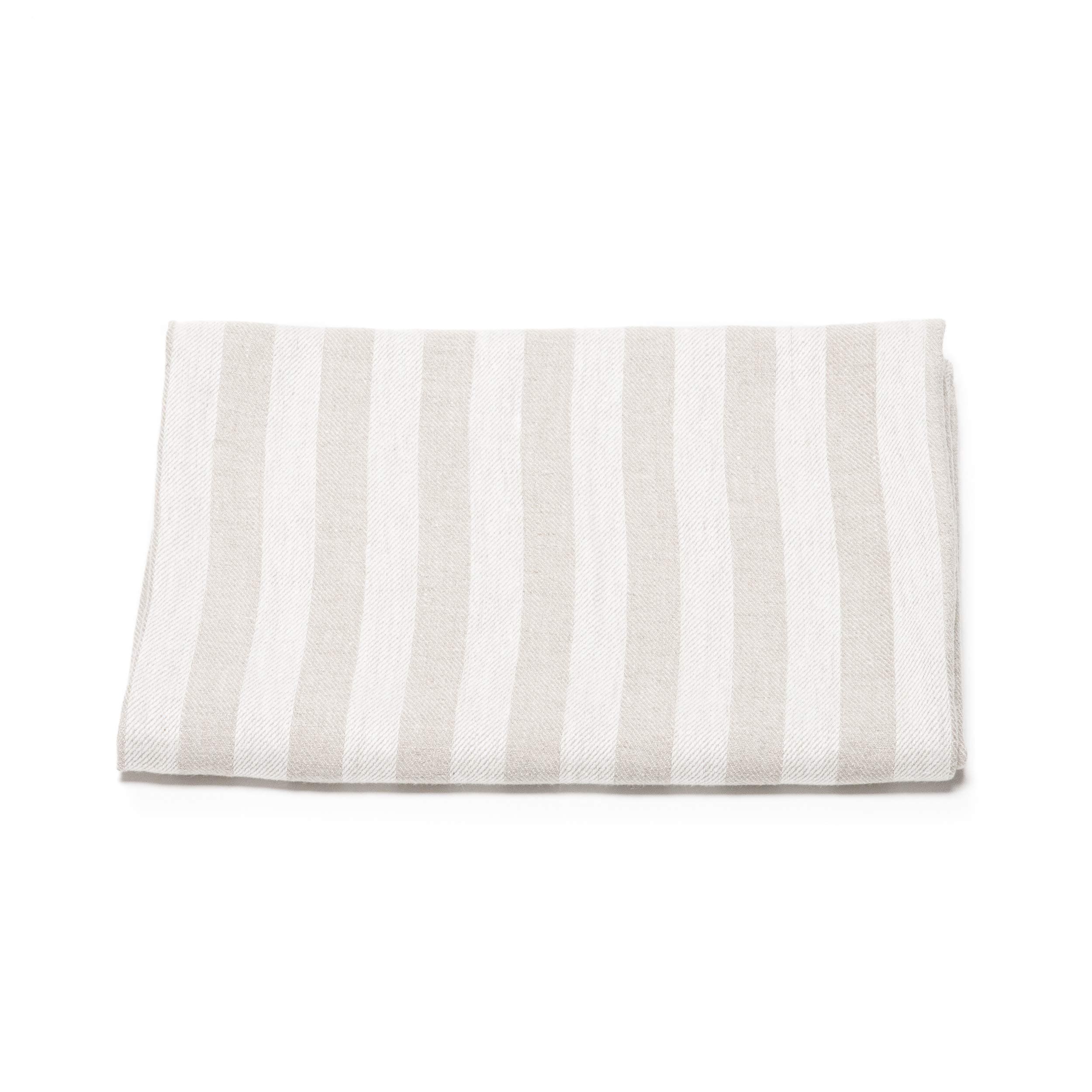LinenMeNatural Striped Linen Bath Towel Lucas 100 x 150 cm, Hand made in EU