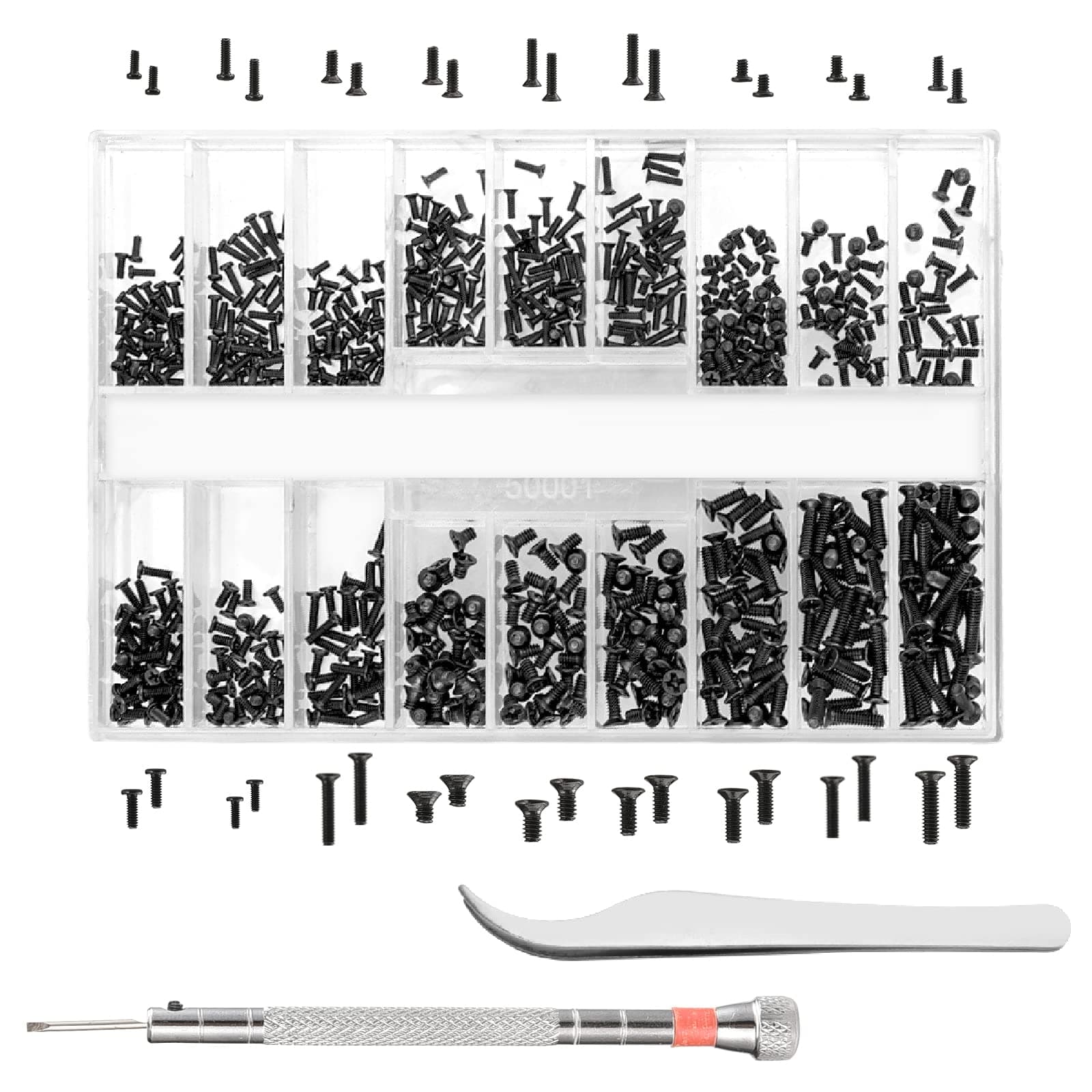 630 Pcs Tiny Micro Repair Screw Kit with Screwdriver for Spectacles, Laptop, Jewelry - Convenient Easy Carry